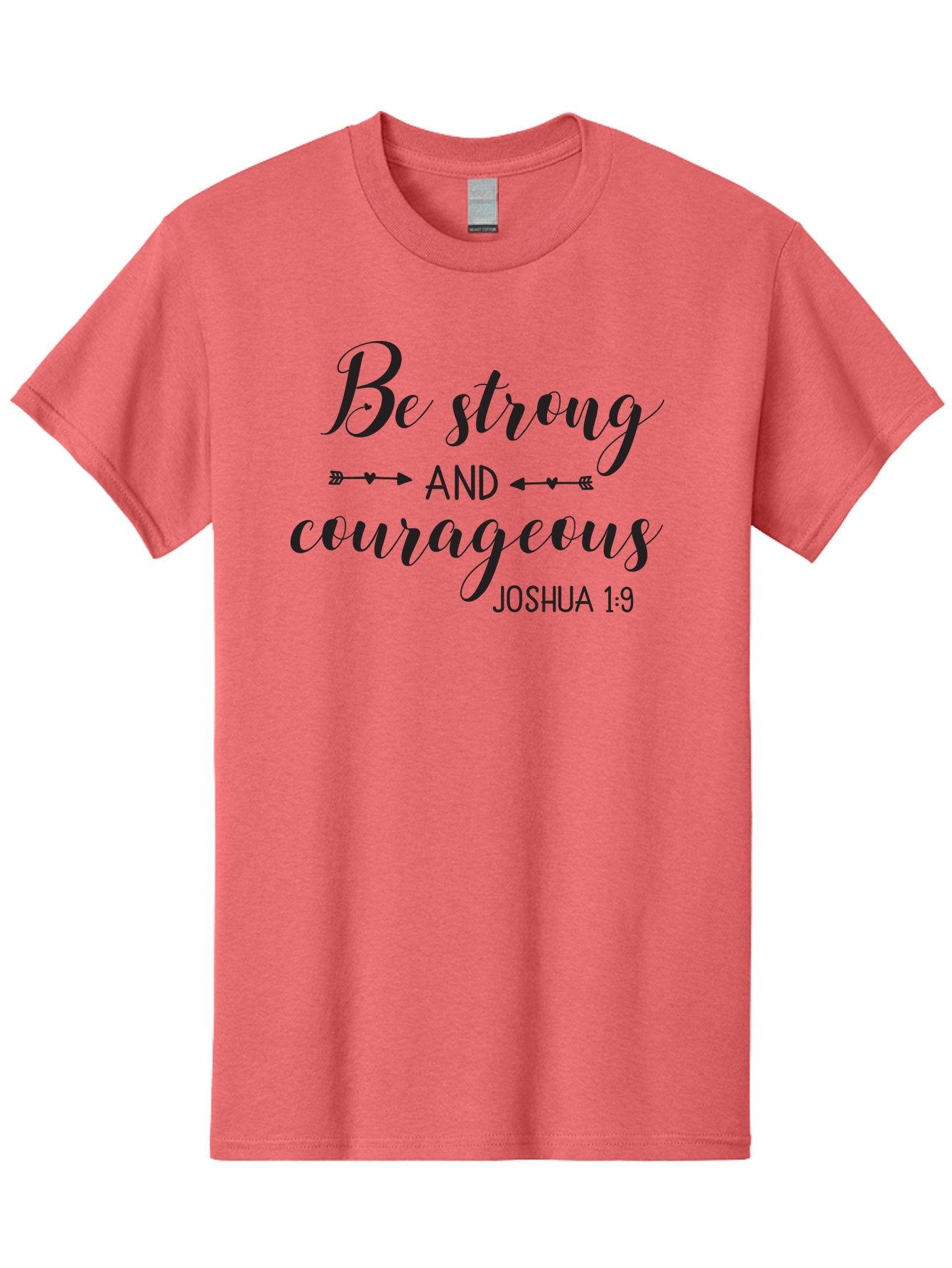 Be-Strong-And-Courageous Men'S Graphic Tee, 100% Cotton, Comfortable Casual Summer Wear, Machine Washable, Inspirational Quote, Motivational Words, Biblical Phrase, Joshua 1:9, Be Strong, Be Courageous, Arrow Symbols, Scripture Art, Aac501 3