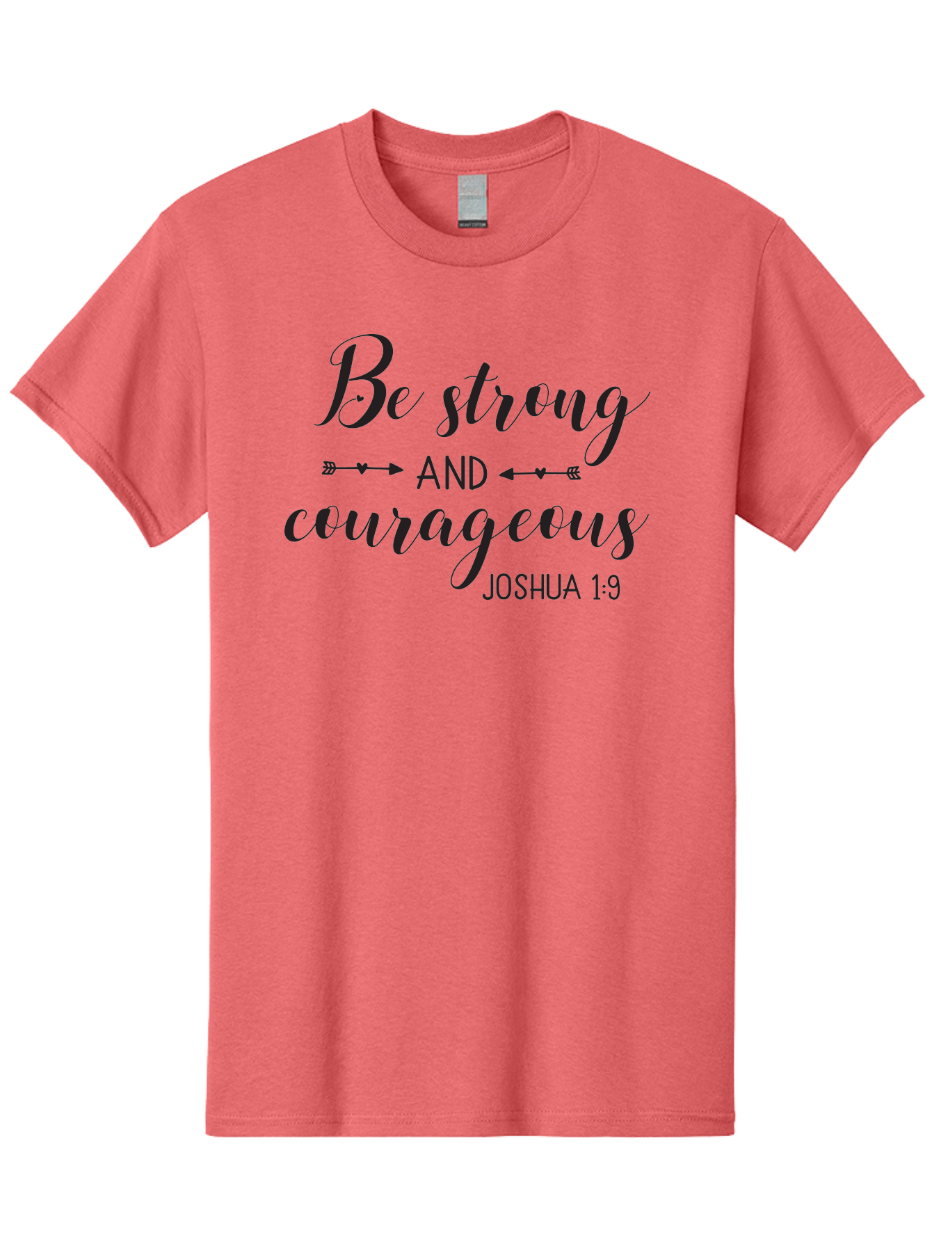Be-Strong-And-Courageous Men'S Graphic Tee, 100% Cotton, Comfortable Casual Summer Wear, Machine Washable, Inspirational Quote, Motivational Words, Biblical Phrase, Joshua 1:9, Be Strong, Be Courageous, Arrow Symbols, Scripture Art, Aac501 17