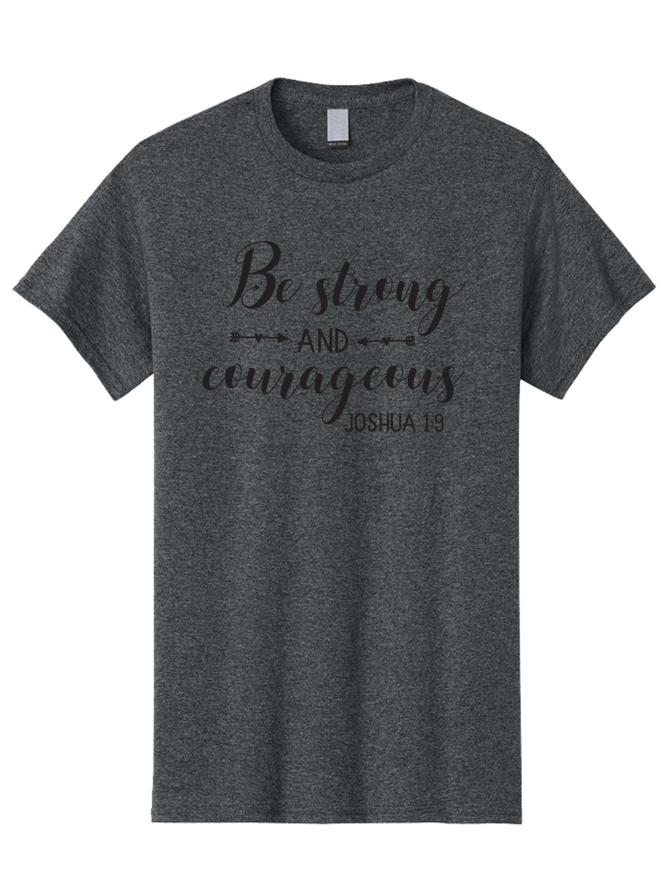 Be-Strong-And-Courageous Men'S Graphic Tee, 100% Cotton, Comfortable Casual Summer Wear, Machine Washable, Inspirational Quote, Motivational Words, Biblical Phrase, Joshua 1:9, Be Strong, Be Courageous, Arrow Symbols, Scripture Art, Aac501 12