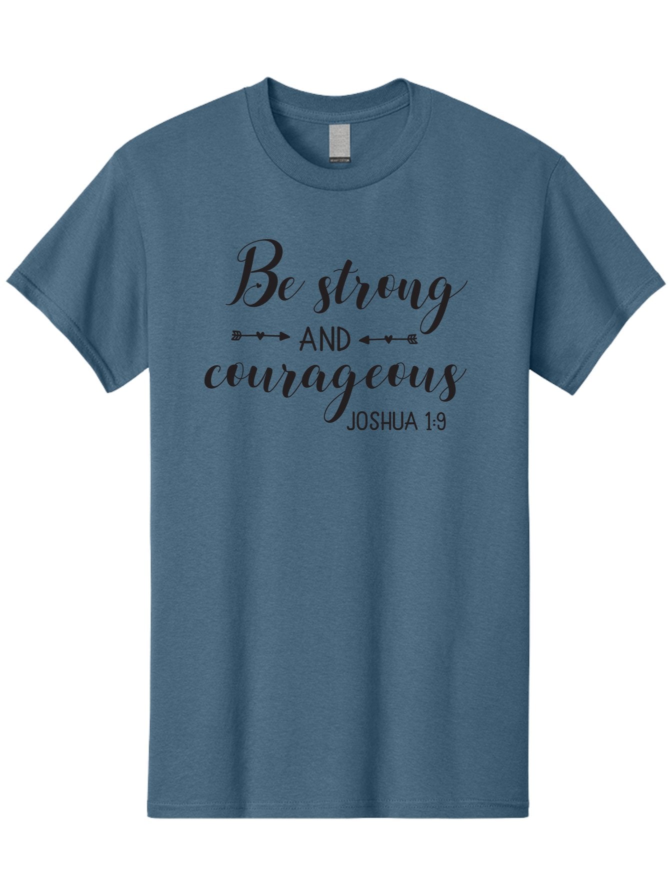 Be-Strong-And-Courageous Men'S Graphic Tee, 100% Cotton, Comfortable Casual Summer Wear, Machine Washable, Inspirational Quote, Motivational Words, Biblical Phrase, Joshua 1:9, Be Strong, Be Courageous, Arrow Symbols, Scripture Art, Aac501 10