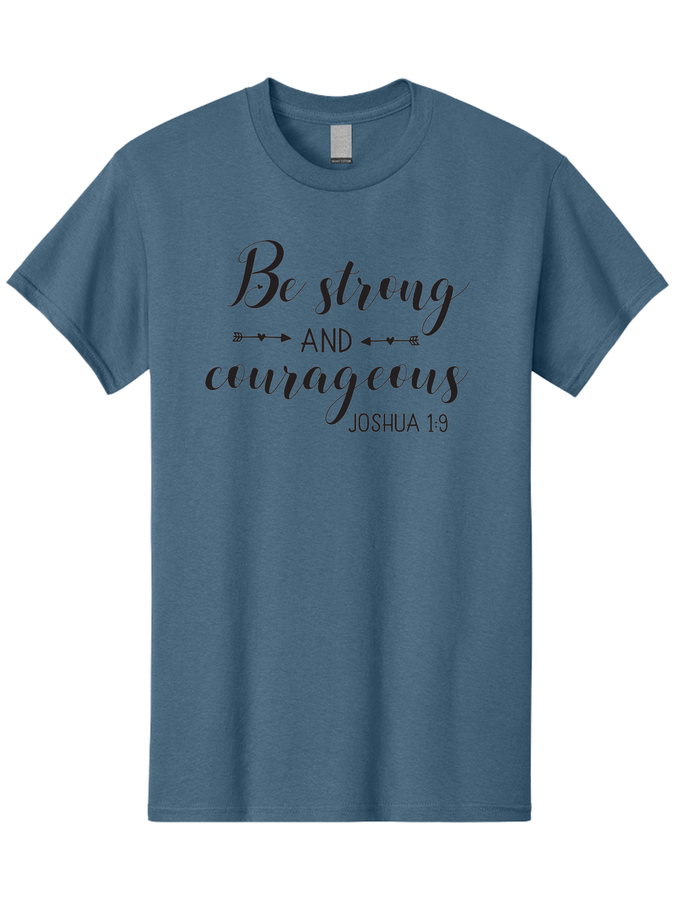 Be-Strong-And-Courageous Men'S Graphic Tee, 100% Cotton, Comfortable Casual Summer Wear, Machine Washable, Inspirational Quote, Motivational Words, Biblical Phrase, Joshua 1:9, Be Strong, Be Courageous, Arrow Symbols, Scripture Art, Aac501 27