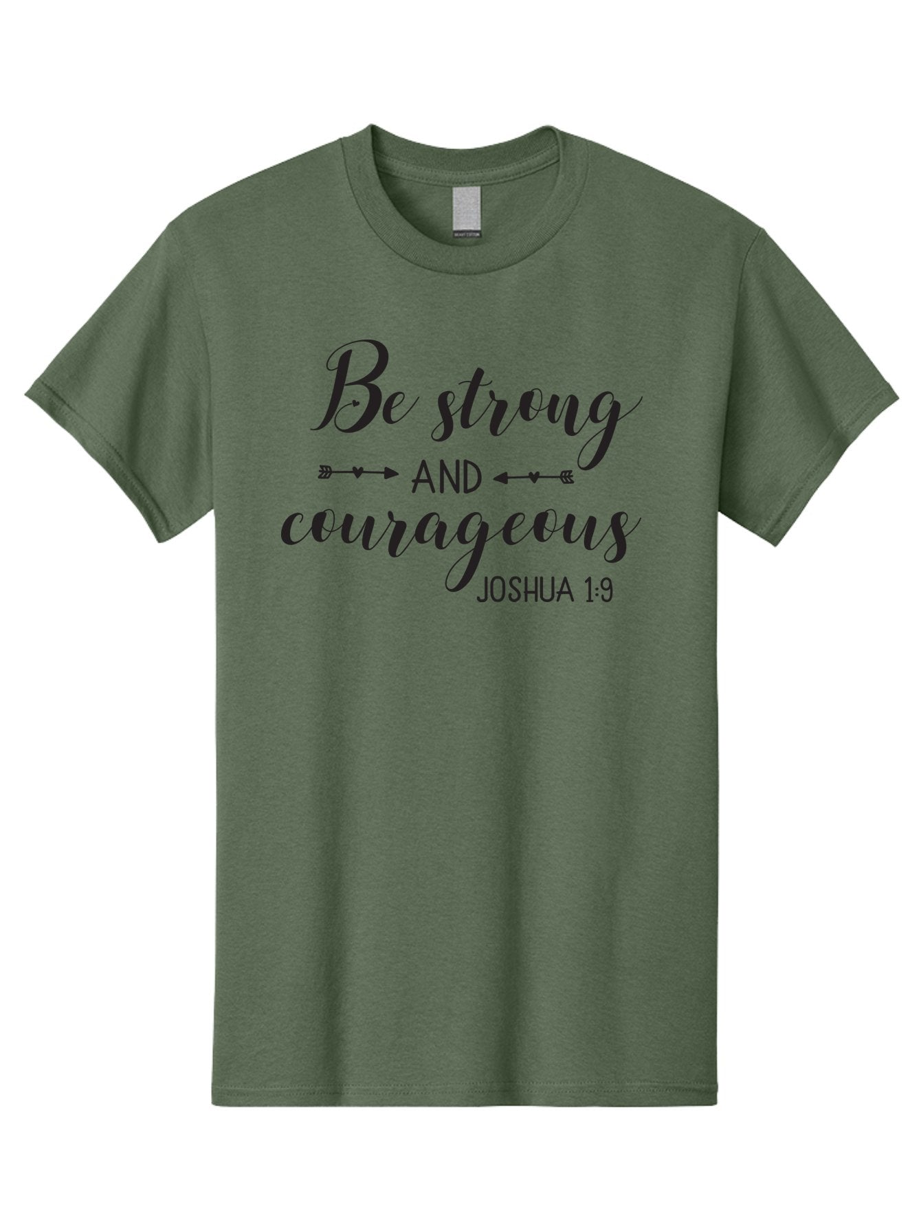 Be-Strong-And-Courageous Men'S Graphic Tee, 100% Cotton, Comfortable Casual Summer Wear, Machine Washable, Inspirational Quote, Motivational Words, Biblical Phrase, Joshua 1:9, Be Strong, Be Courageous, Arrow Symbols, Scripture Art, Aac501 8