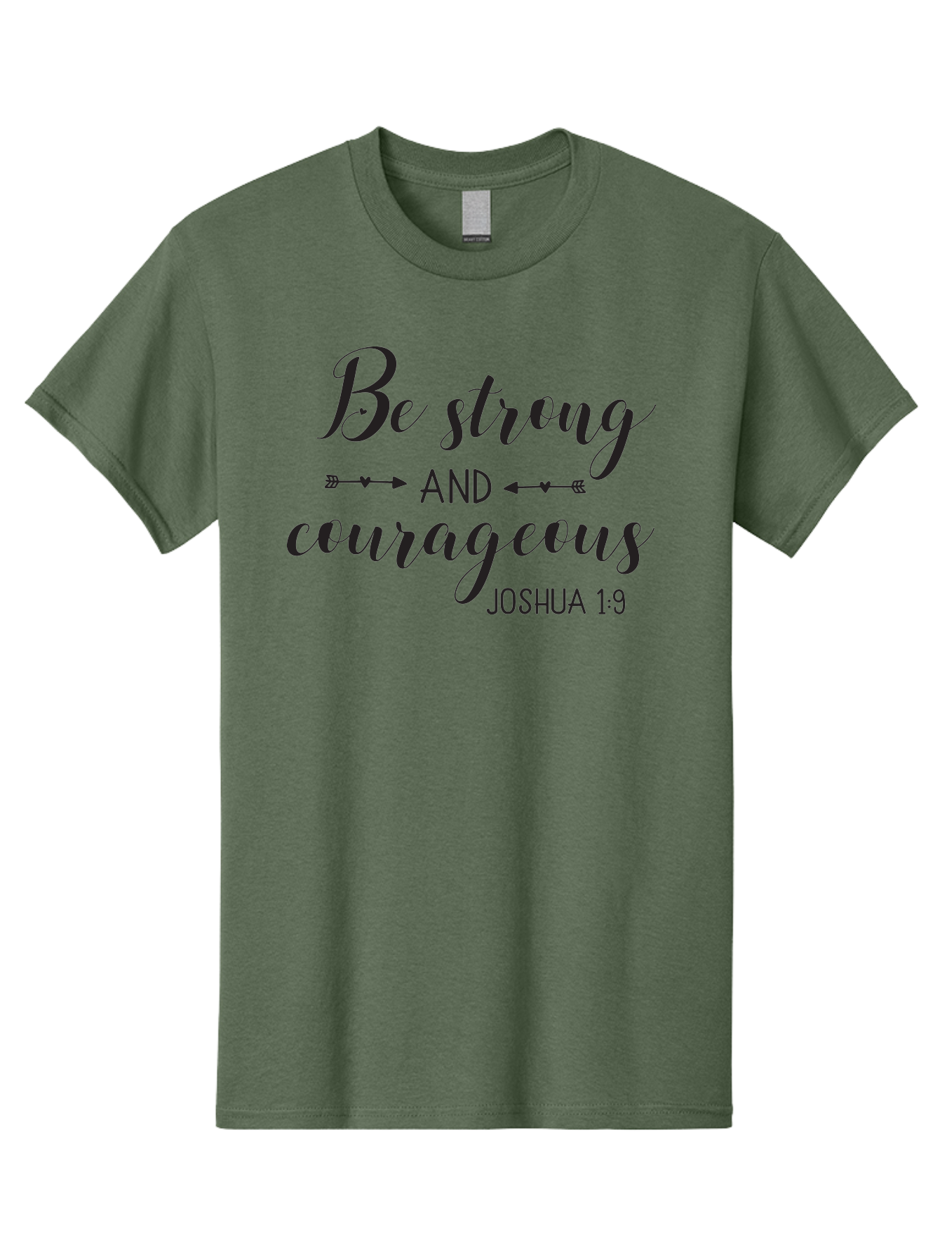 Be-Strong-And-Courageous Men'S Graphic Tee, 100% Cotton, Comfortable Casual Summer Wear, Machine Washable, Inspirational Quote, Motivational Words, Biblical Phrase, Joshua 1:9, Be Strong, Be Courageous, Arrow Symbols, Scripture Art, Aac501 11