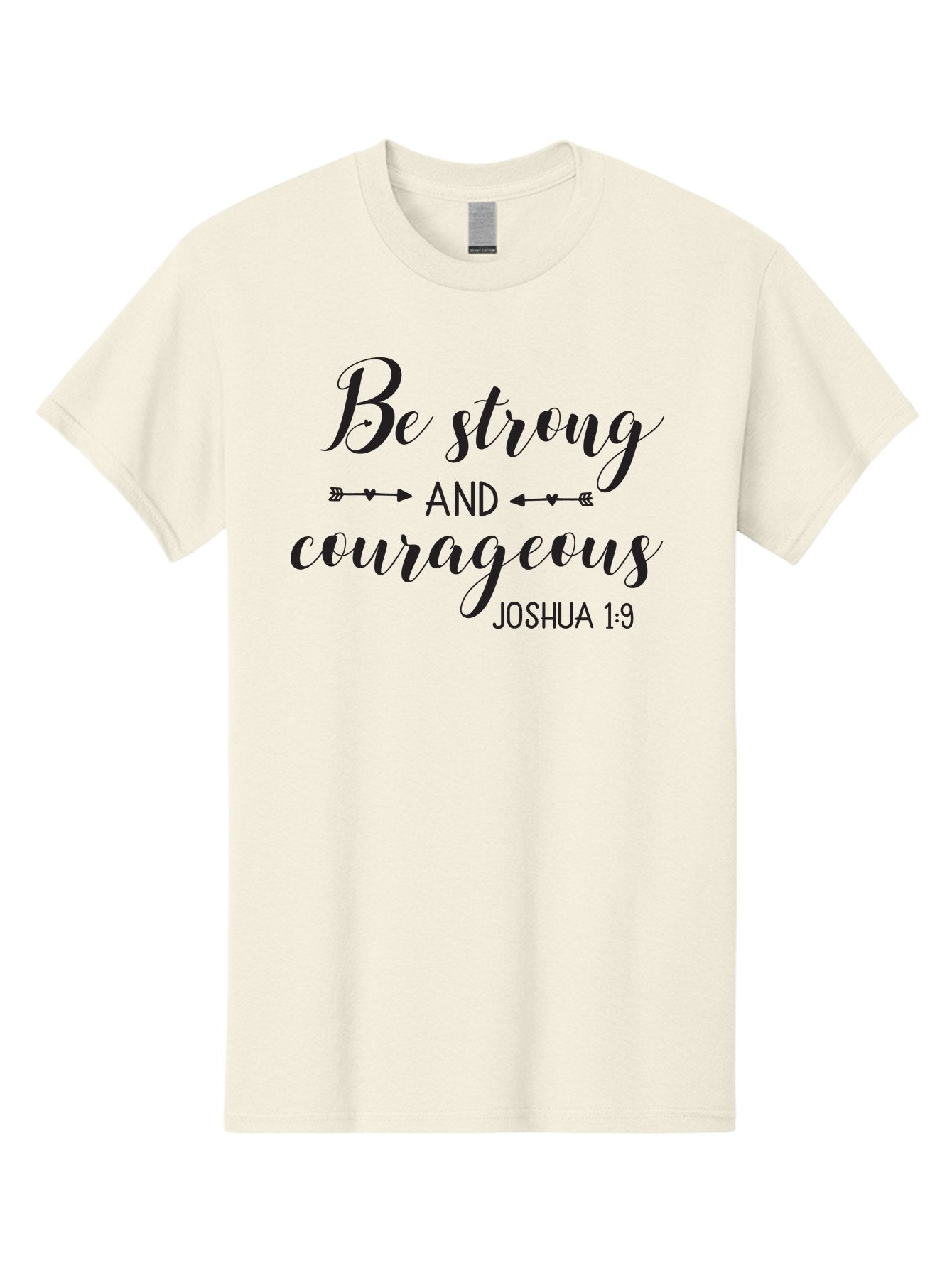 Be-Strong-And-Courageous Men'S Graphic Tee, 100% Cotton, Comfortable Casual Summer Wear, Machine Washable, Inspirational Quote, Motivational Words, Biblical Phrase, Joshua 1:9, Be Strong, Be Courageous, Arrow Symbols, Scripture Art, Aac501 4
