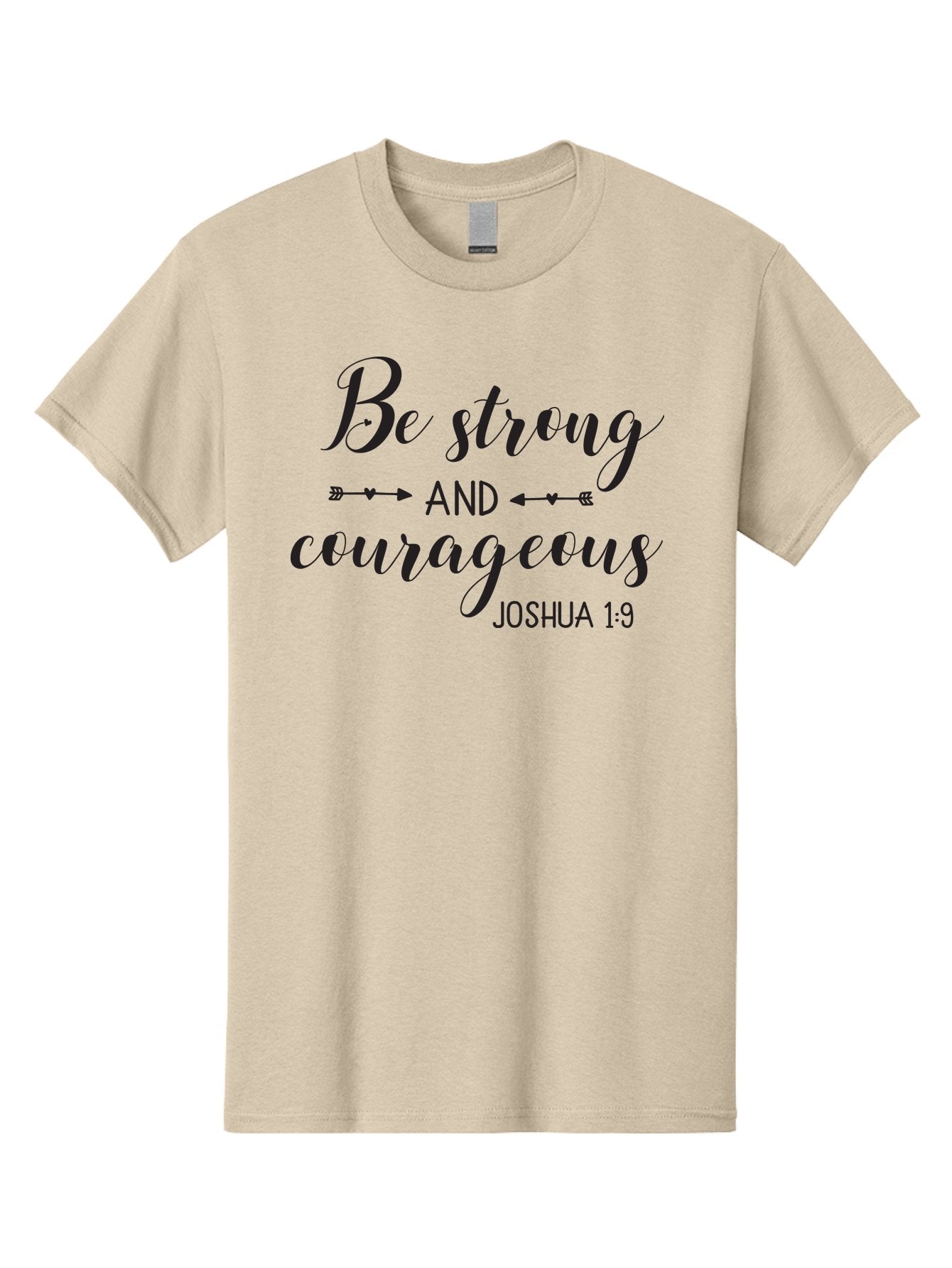 Be-Strong-And-Courageous Men'S Graphic Tee, 100% Cotton, Comfortable Casual Summer Wear, Machine Washable, Inspirational Quote, Motivational Words, Biblical Phrase, Joshua 1:9, Be Strong, Be Courageous, Arrow Symbols, Scripture Art, Aac501 11