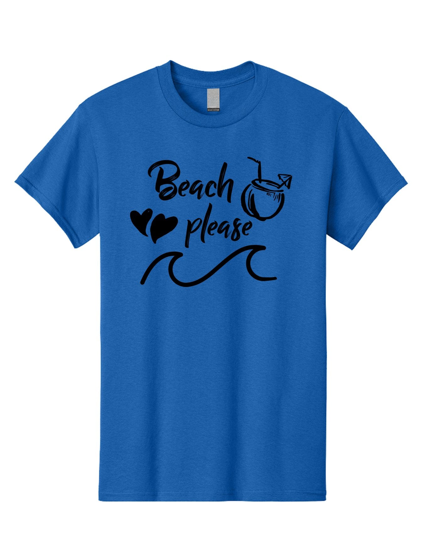 Beach-Please Men'S Graphic Tee, 100% Cotton, Comfortable Casual Summer Wear, Machine Washable, Beach Vibes, Summer Getaway, Tropical Paradise, Coconut Drink, Ocean Waves, Wavy Line Art, Black Hearts, Beachy Feel, Vacation Mode Aac503 10