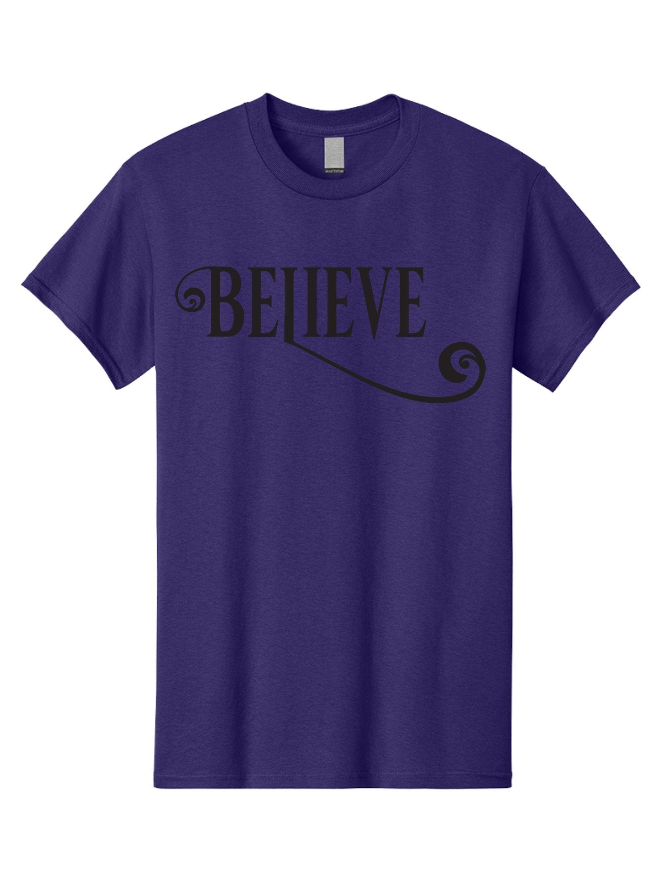 Believe Men'S Graphic Tee, 100% Cotton, Comfortable Casual Summer Wear, Machine Washable, Believe, Motivational Quote, Inspirational Message, Typography Art, Positive Affirmation, Empowerment, Self-Belief, Confidence Boost, Decorative Swirls, Aac508 10