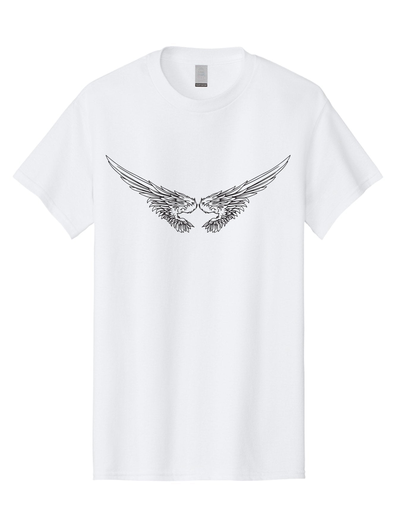 Bird-Wings Men'S Graphic Tee, 100% Cotton, Comfortable Casual Summer Wear, Machine Washable, Angel Wings, Wing Illustration, Bird Wings, Feathered Wings, Spiritual Symbol, Divine Protection, Symbolic Art, Mystical Design, Elegant Line Art, Aac514 6