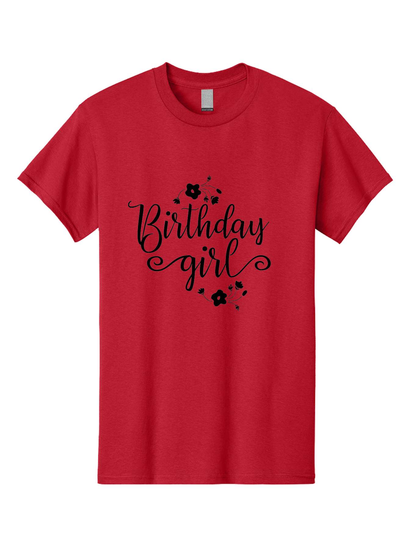 Birthday-Girl Men'S Graphic Tee, 100% Cotton, Comfortable Casual Summer Wear, Machine Washable, Birthday Girl, Black Lettering, Floral Design, Celebratory Theme, Elegant Typography, Special Occasion, Flowers, Birthday Wishes Aac515 13