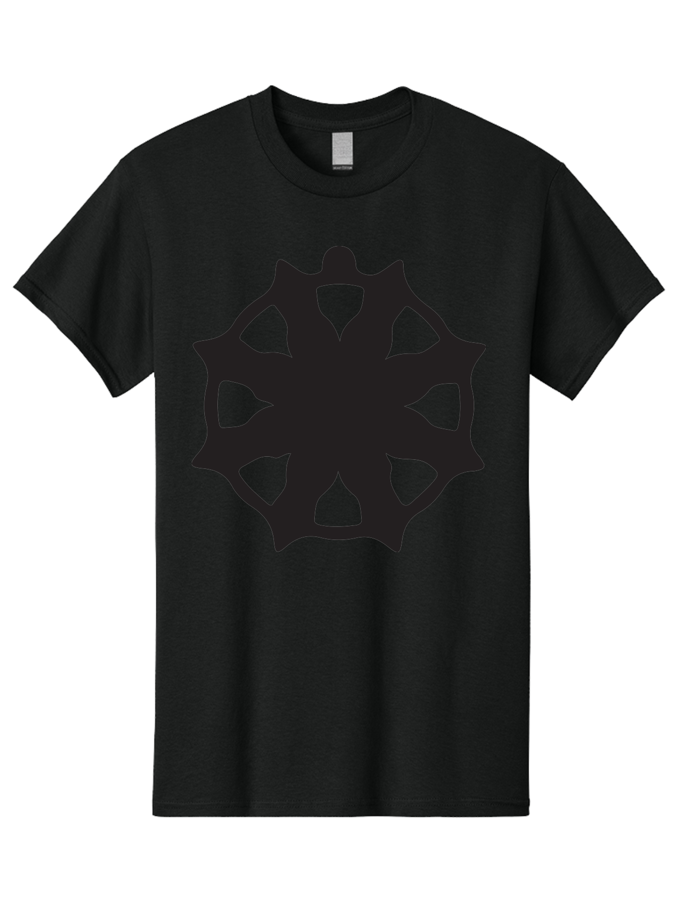 Black-Abstract-Symbol Men'S Graphic Tee, 100% Cotton, Comfortable Casual Summer Wear, Machine Washable, Asterisk Symbol, Star Shape, Geometric Pattern, Abstract Design, Symmetrical Shape, Black Silhouette Aac516 23