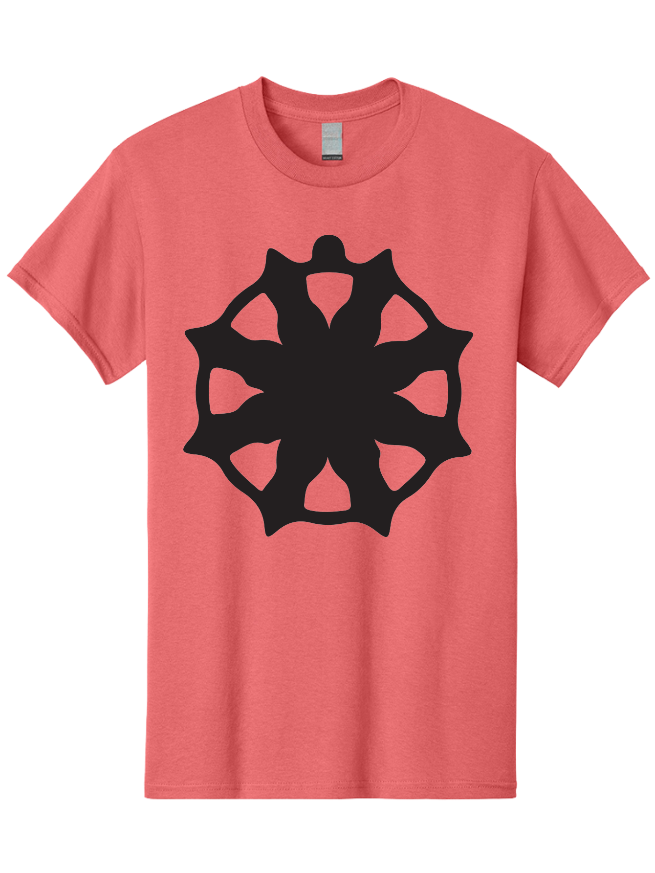 Black-Abstract-Symbol Men'S Graphic Tee, 100% Cotton, Comfortable Casual Summer Wear, Machine Washable, Asterisk Symbol, Star Shape, Geometric Pattern, Abstract Design, Symmetrical Shape, Black Silhouette Aac516 17