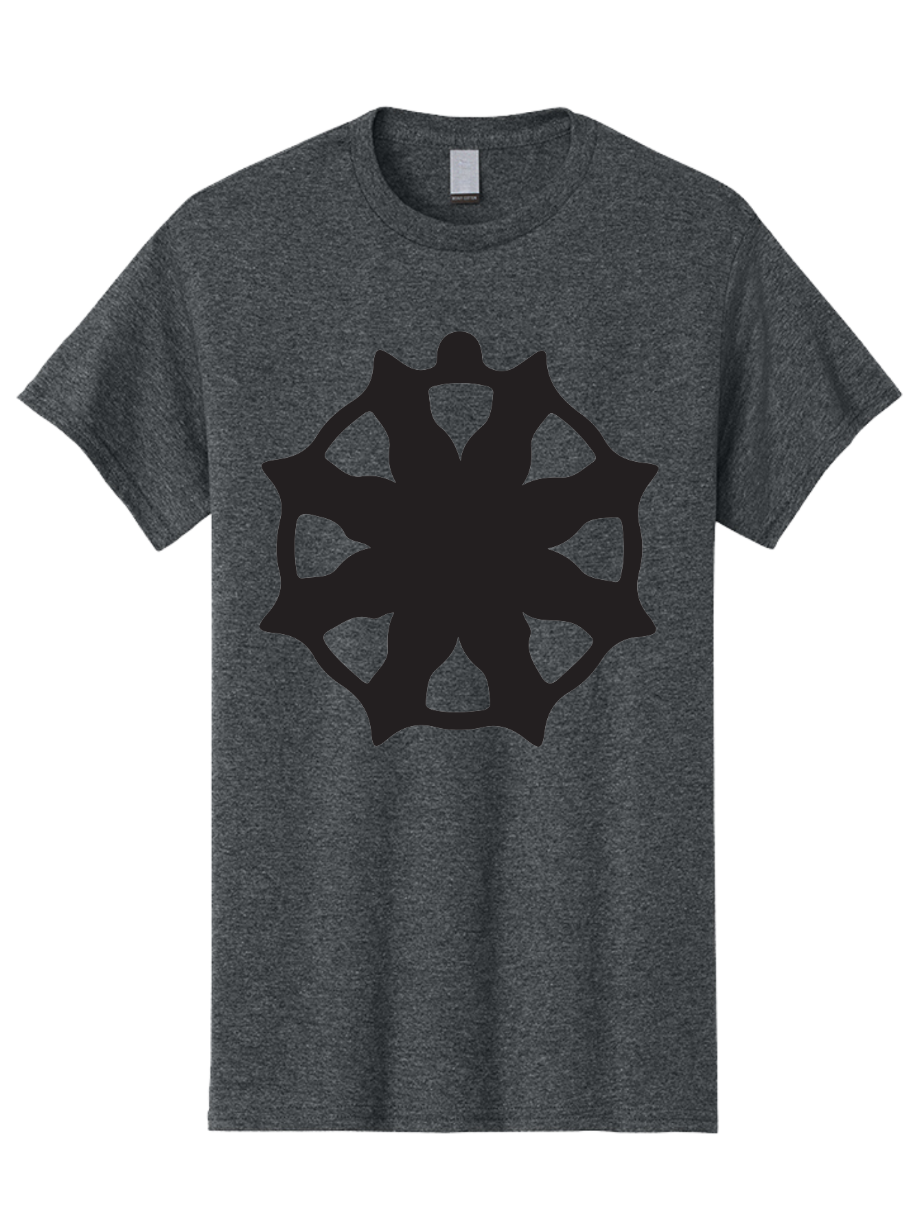 Black-Abstract-Symbol Men'S Graphic Tee, 100% Cotton, Comfortable Casual Summer Wear, Machine Washable, Asterisk Symbol, Star Shape, Geometric Pattern, Abstract Design, Symmetrical Shape, Black Silhouette Aac516 11