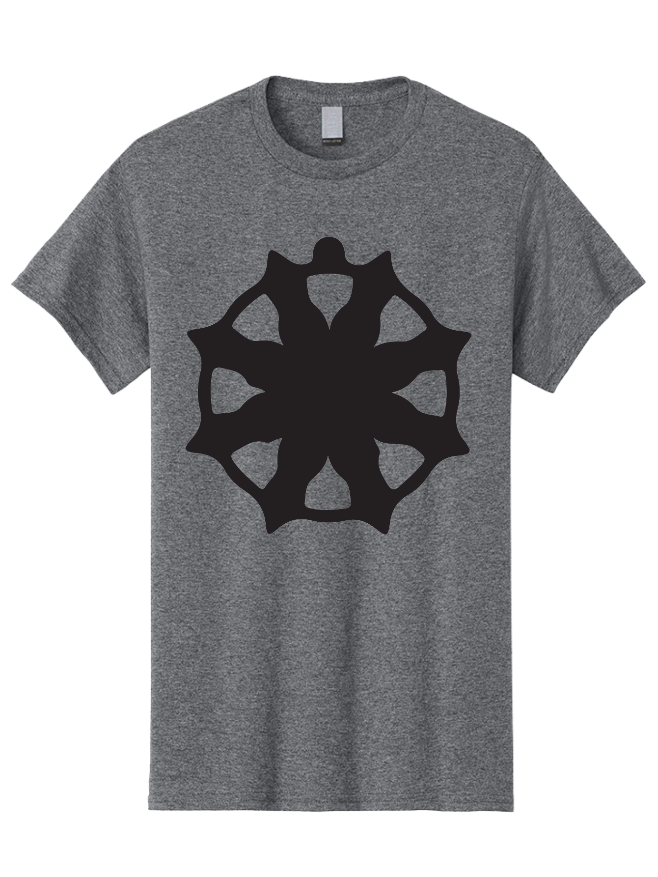Black-Abstract-Symbol Men'S Graphic Tee, 100% Cotton, Comfortable Casual Summer Wear, Machine Washable, Asterisk Symbol, Star Shape, Geometric Pattern, Abstract Design, Symmetrical Shape, Black Silhouette Aac516 13
