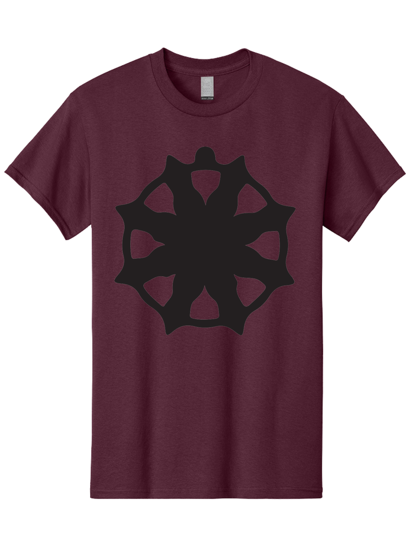 Black-Abstract-Symbol Men'S Graphic Tee, 100% Cotton, Comfortable Casual Summer Wear, Machine Washable, Asterisk Symbol, Star Shape, Geometric Pattern, Abstract Design, Symmetrical Shape, Black Silhouette Aac516 29