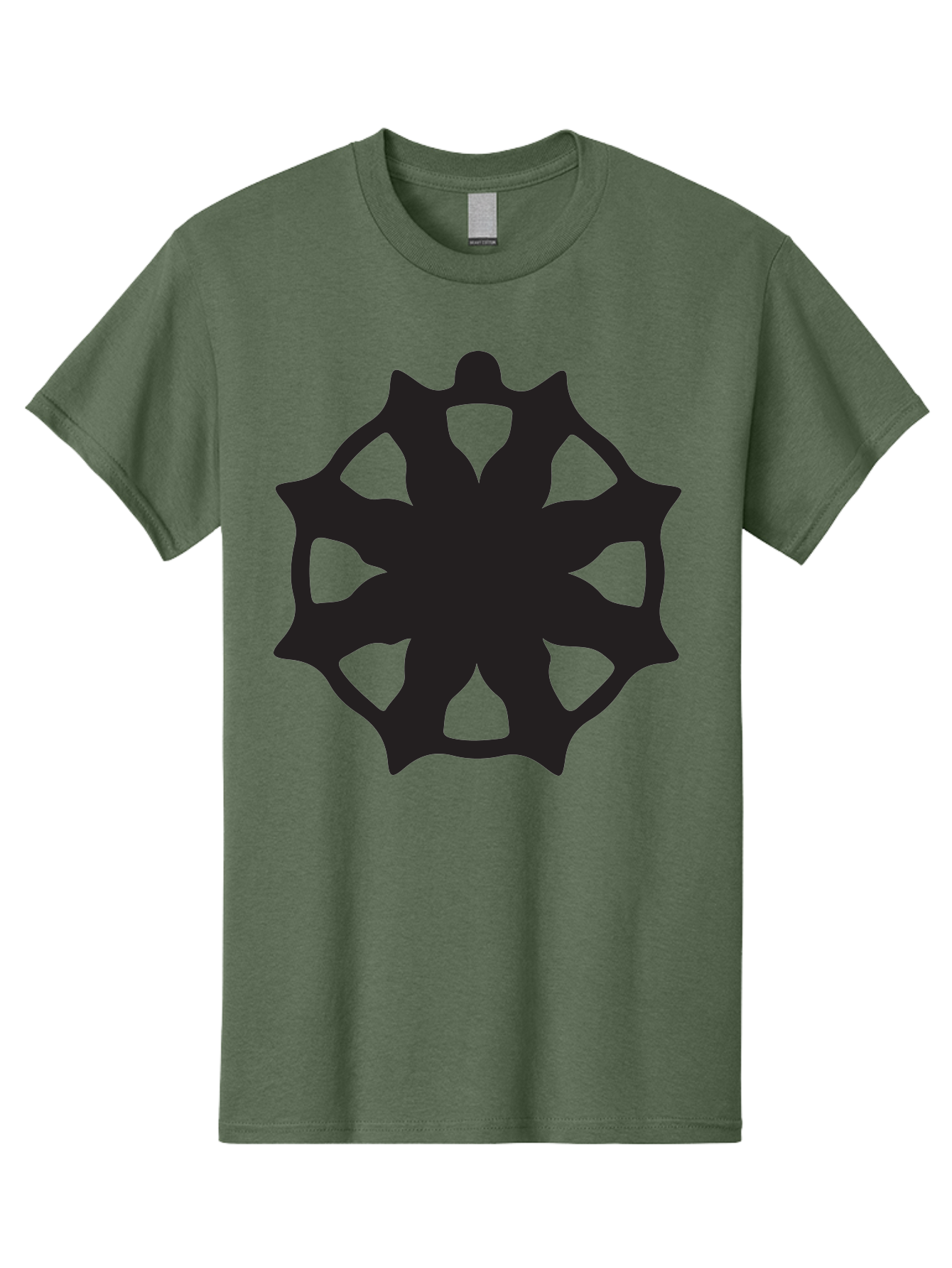 Black-Abstract-Symbol Men'S Graphic Tee, 100% Cotton, Comfortable Casual Summer Wear, Machine Washable, Asterisk Symbol, Star Shape, Geometric Pattern, Abstract Design, Symmetrical Shape, Black Silhouette Aac516 19