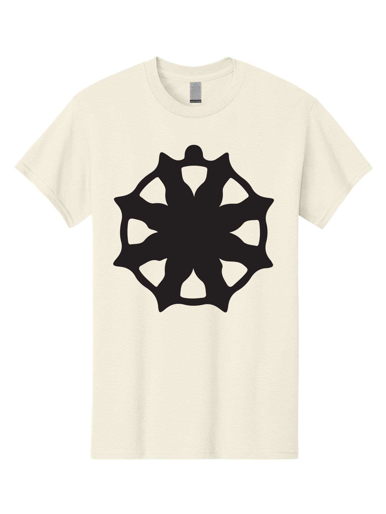 Black-Abstract-Symbol Men'S Graphic Tee, 100% Cotton, Comfortable Casual Summer Wear, Machine Washable, Asterisk Symbol, Star Shape, Geometric Pattern, Abstract Design, Symmetrical Shape, Black Silhouette Aac516 11