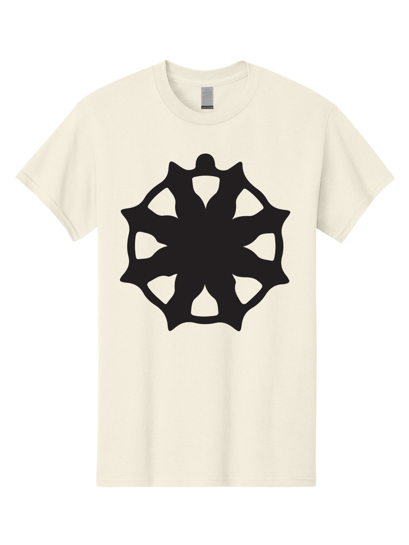 Black-Abstract-Symbol Men'S Graphic Tee, 100% Cotton, Comfortable Casual Summer Wear, Machine Washable, Asterisk Symbol, Star Shape, Geometric Pattern, Abstract Design, Symmetrical Shape, Black Silhouette Aac516 7