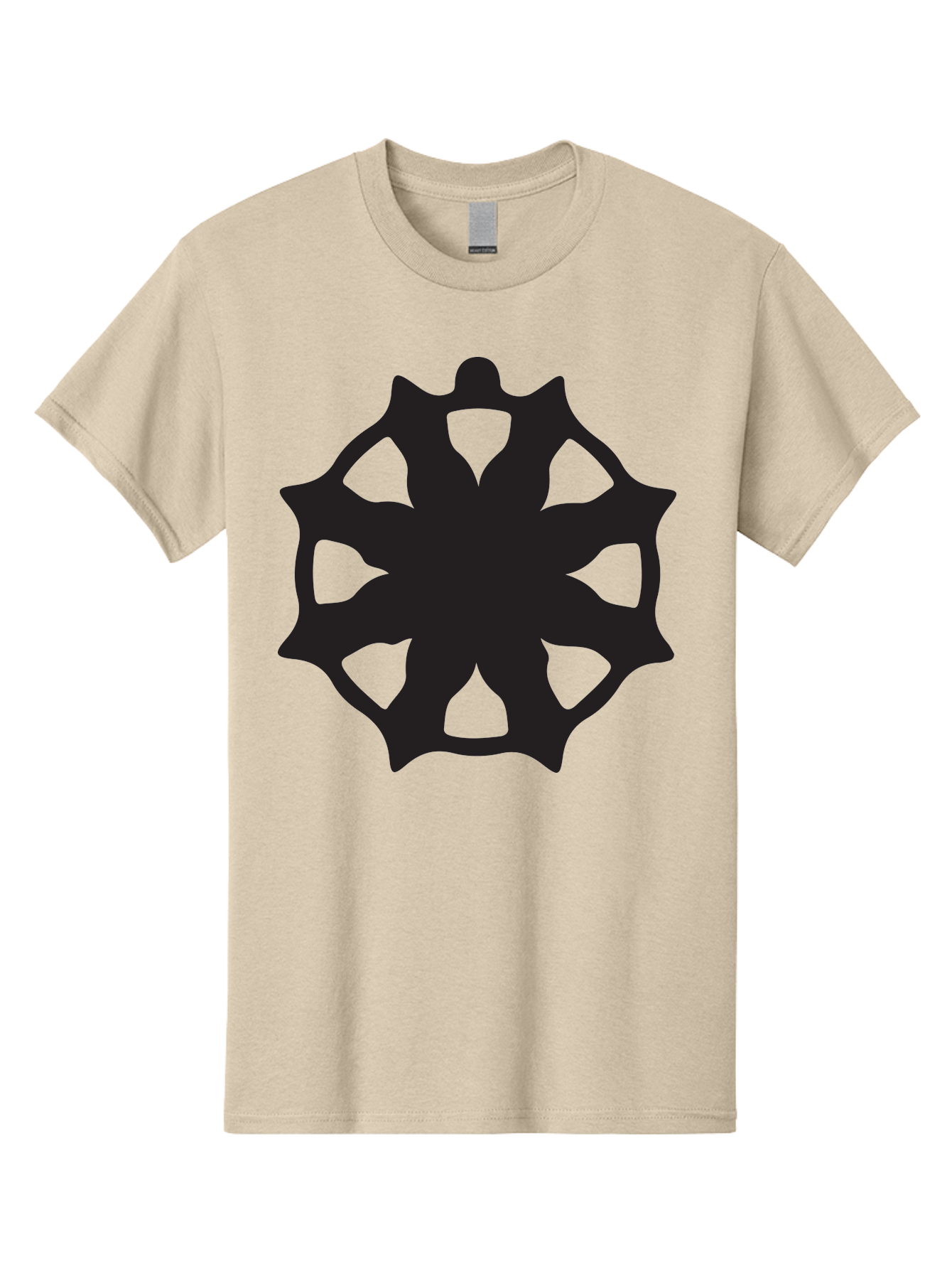 Black-Abstract-Symbol Men'S Graphic Tee, 100% Cotton, Comfortable Casual Summer Wear, Machine Washable, Asterisk Symbol, Star Shape, Geometric Pattern, Abstract Design, Symmetrical Shape, Black Silhouette Aac516 9