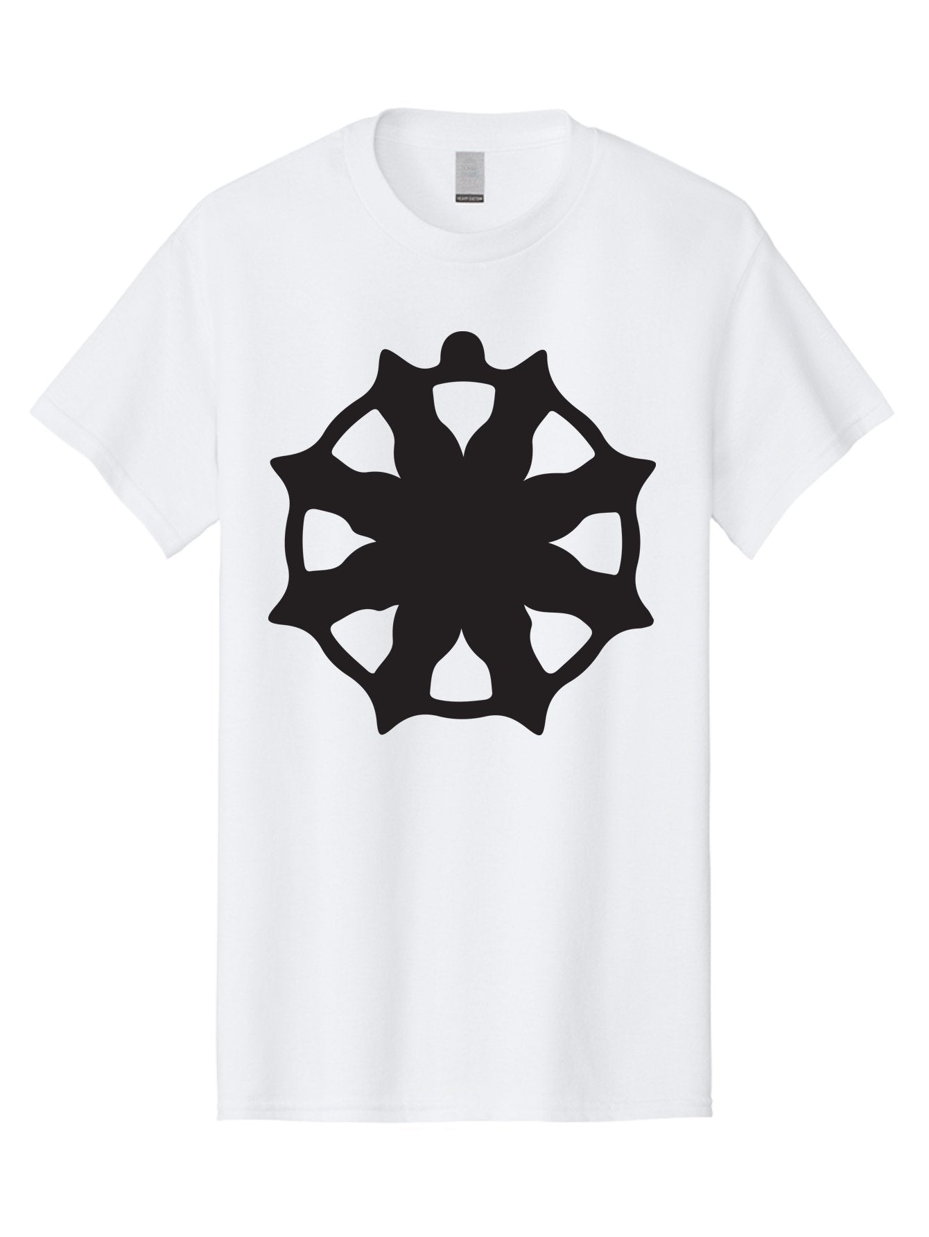 Black-Abstract-Symbol Men'S Graphic Tee, 100% Cotton, Comfortable Casual Summer Wear, Machine Washable, Asterisk Symbol, Star Shape, Geometric Pattern, Abstract Design, Symmetrical Shape, Black Silhouette Aac516 12