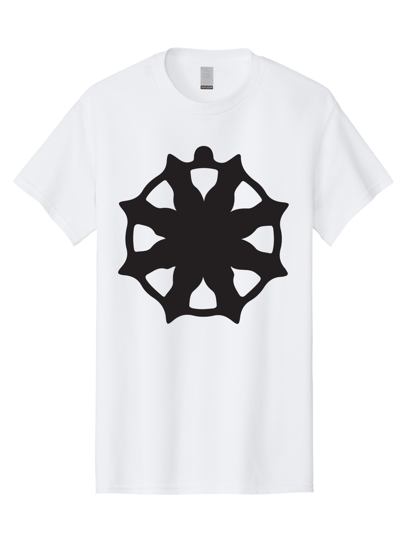 Black-Abstract-Symbol Men'S Graphic Tee, 100% Cotton, Comfortable Casual Summer Wear, Machine Washable, Asterisk Symbol, Star Shape, Geometric Pattern, Abstract Design, Symmetrical Shape, Black Silhouette Aac516 5