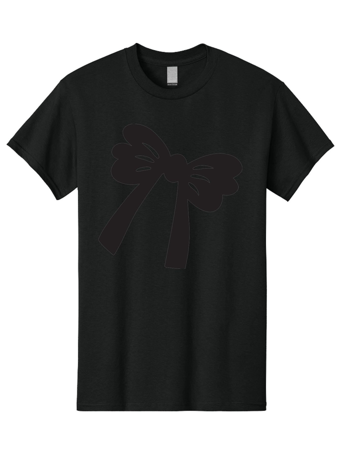 Black-Bow Men'S Graphic Tee, 100% Cotton, Comfortable Casual Summer Wear, Machine Washable, Black Bow Ribbon, Elegant Design, Minimalist Style, Decorative Element, Gift Wrapping, Fashion Accessory, Simple Graphics Aac517 17
