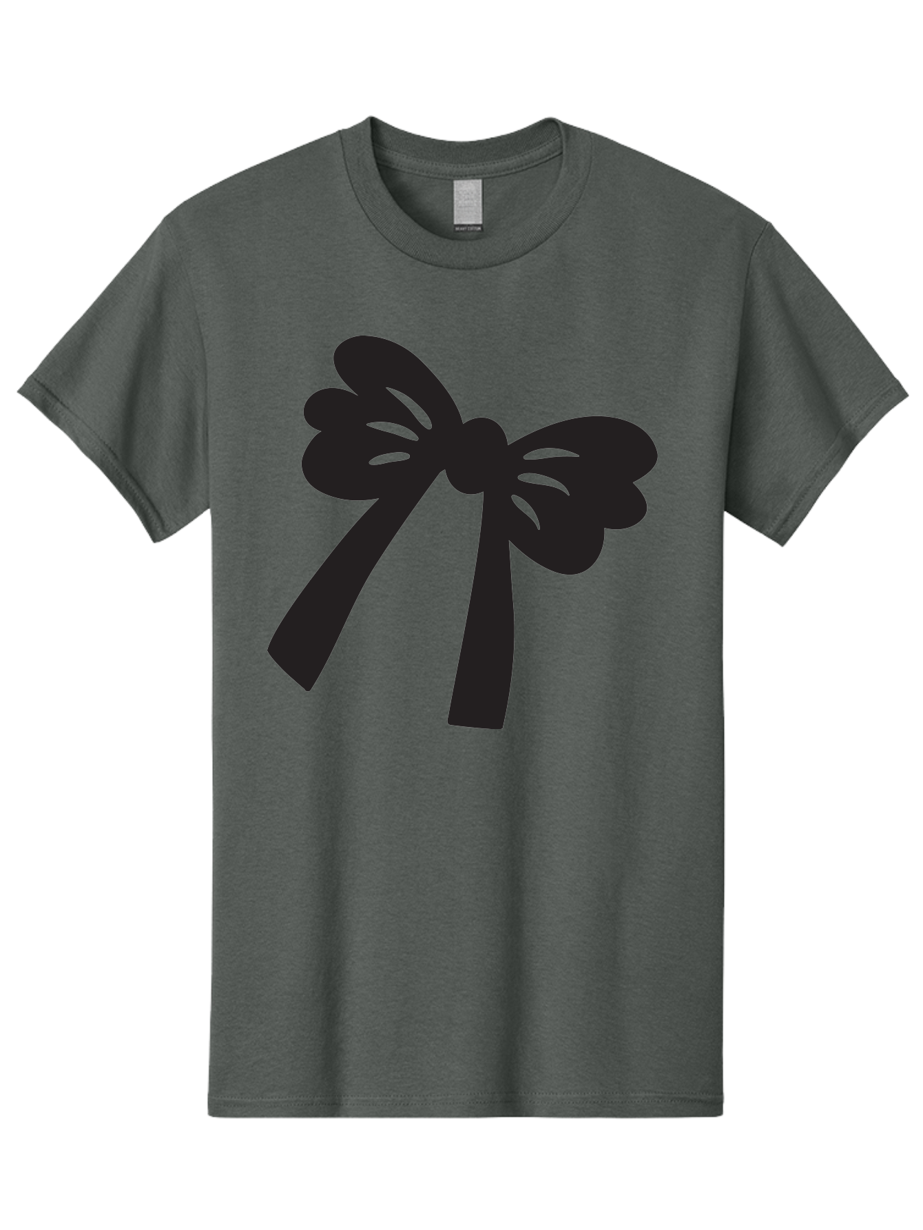 Black-Bow Men'S Graphic Tee, 100% Cotton, Comfortable Casual Summer Wear, Machine Washable, Black Bow Ribbon, Elegant Design, Minimalist Style, Decorative Element, Gift Wrapping, Fashion Accessory, Simple Graphics Aac517 25