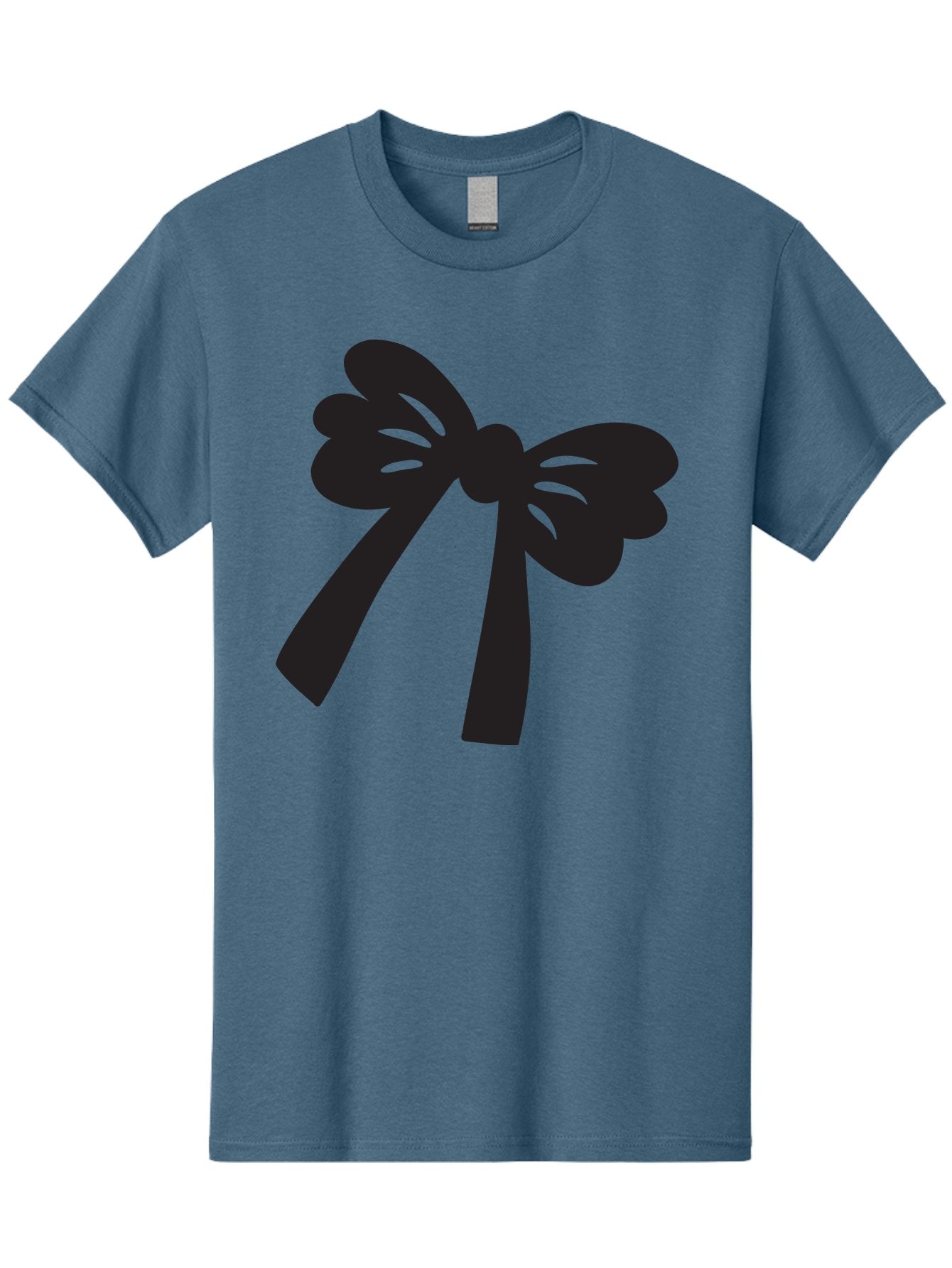 Black-Bow Men'S Graphic Tee, 100% Cotton, Comfortable Casual Summer Wear, Machine Washable, Black Bow Ribbon, Elegant Design, Minimalist Style, Decorative Element, Gift Wrapping, Fashion Accessory, Simple Graphics Aac517 8