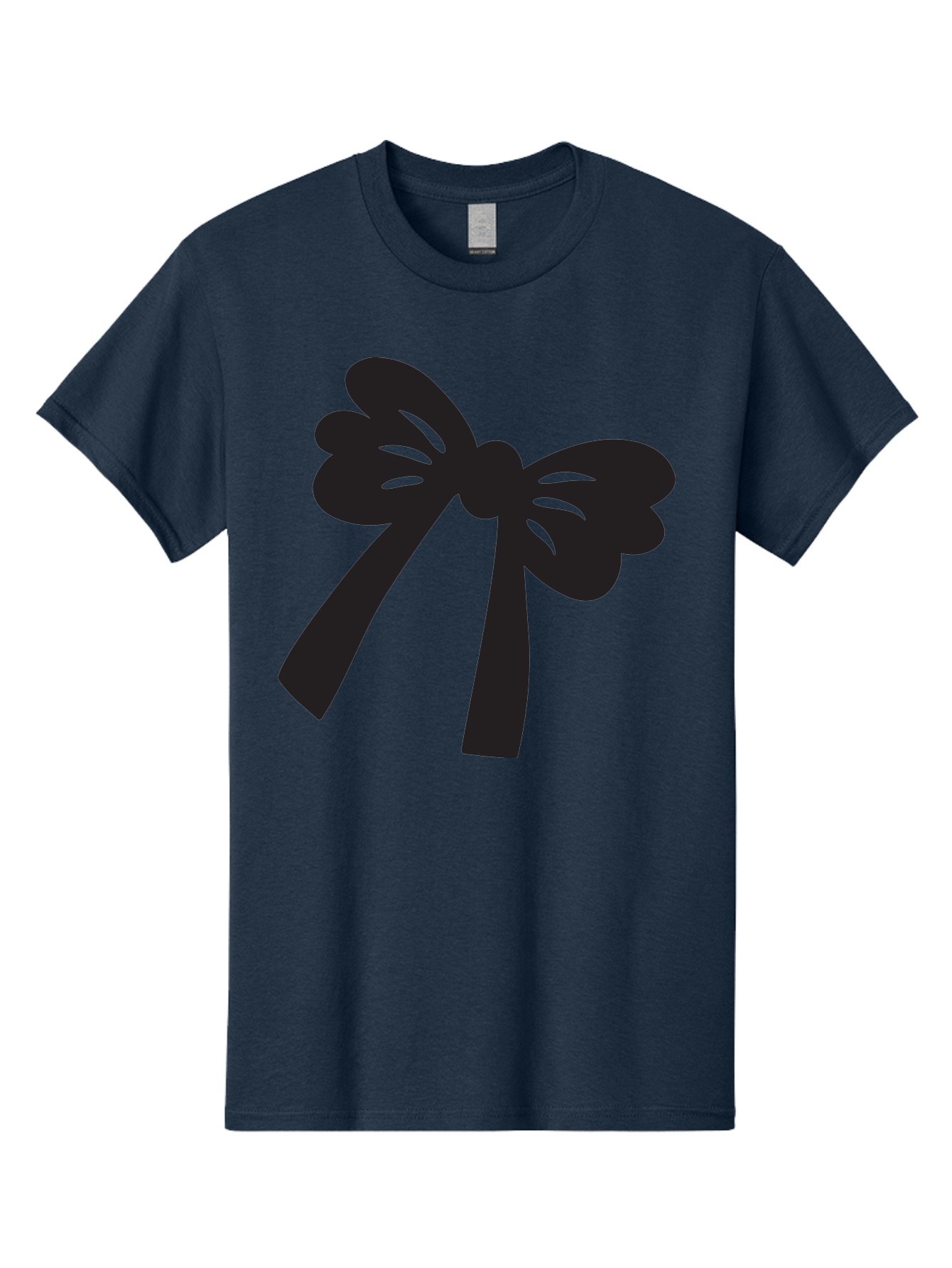 Black-Bow Men'S Graphic Tee, 100% Cotton, Comfortable Casual Summer Wear, Machine Washable, Black Bow Ribbon, Elegant Design, Minimalist Style, Decorative Element, Gift Wrapping, Fashion Accessory, Simple Graphics Aac517 19