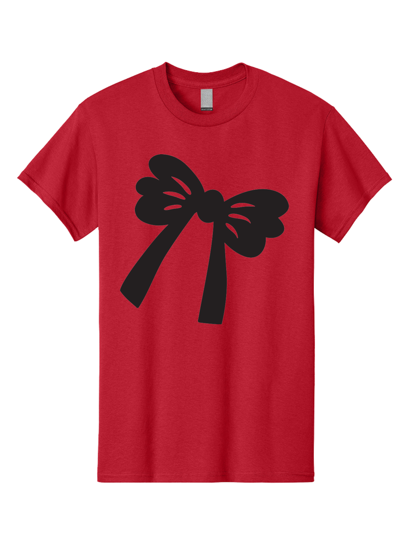 Black-Bow Men'S Graphic Tee, 100% Cotton, Comfortable Casual Summer Wear, Machine Washable, Black Bow Ribbon, Elegant Design, Minimalist Style, Decorative Element, Gift Wrapping, Fashion Accessory, Simple Graphics Aac517 23