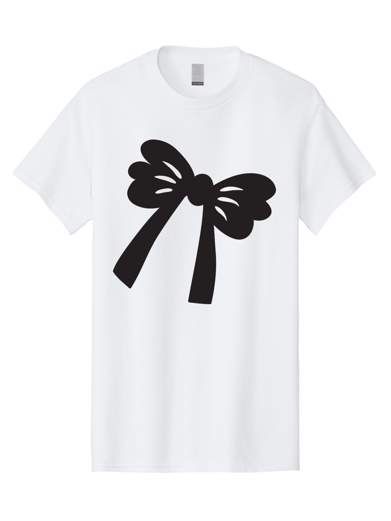 Black-Bow Men'S Graphic Tee, 100% Cotton, Comfortable Casual Summer Wear, Machine Washable, Black Bow Ribbon, Elegant Design, Minimalist Style, Decorative Element, Gift Wrapping, Fashion Accessory, Simple Graphics Aac517 21