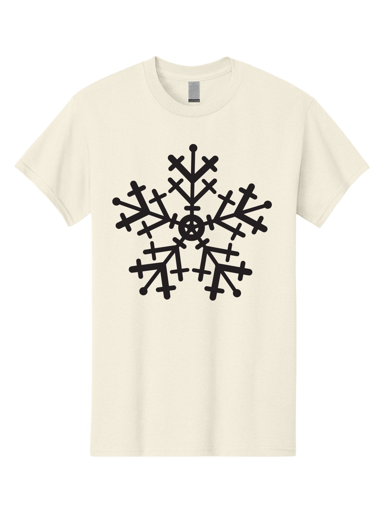 Black-Snowflake Men'S Graphic Tee, 100% Cotton, Comfortable Casual Summer Wear, Machine Washable, Snowflake Design, Winter Wonderland, Frosty Pattern, Symmetrical Shape, Icy Charm, Festive Decoration, Seasonal Symbol, Cold Weather Aac520 12