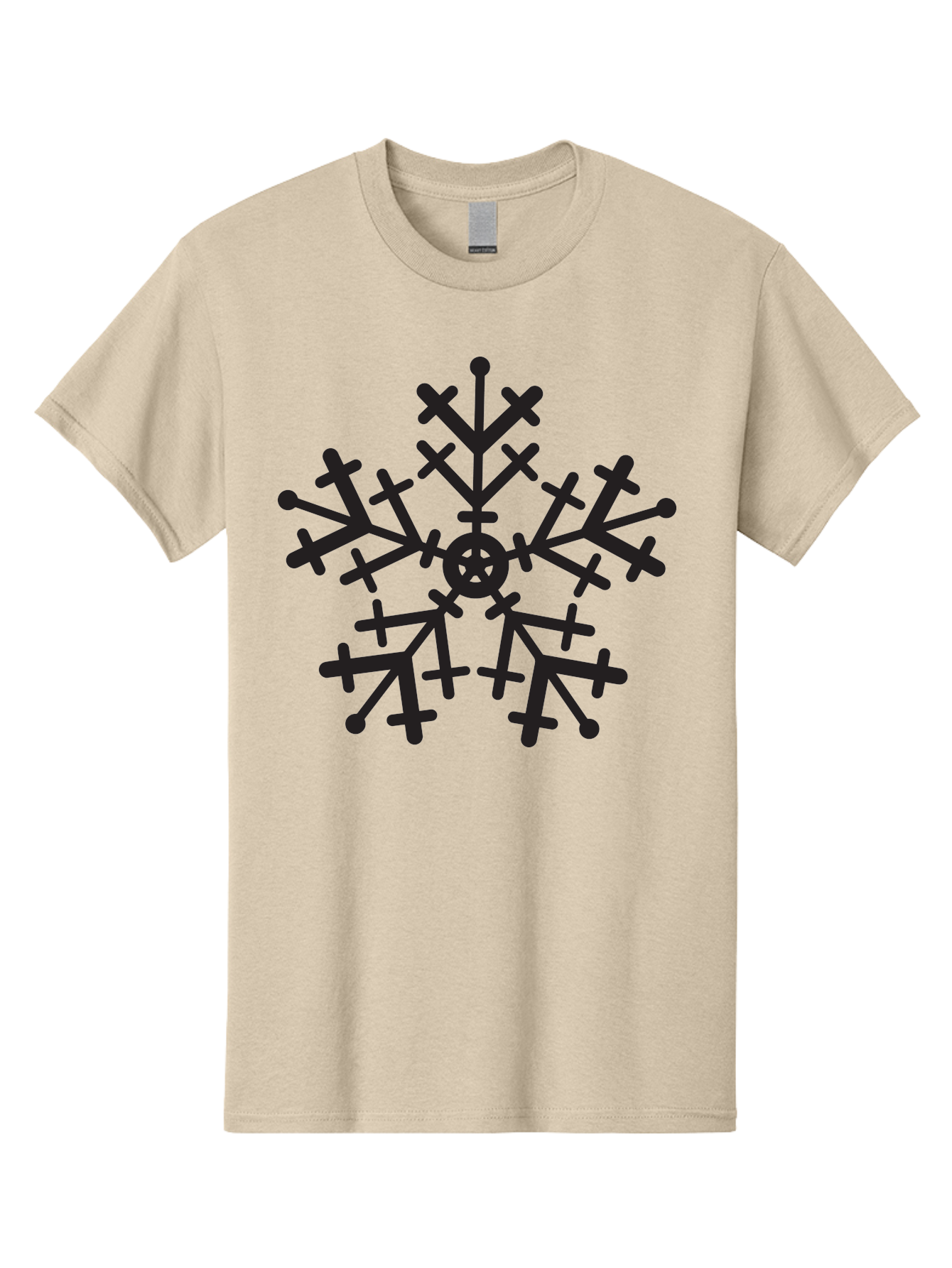 Black-Snowflake Men'S Graphic Tee, 100% Cotton, Comfortable Casual Summer Wear, Machine Washable, Snowflake Design, Winter Wonderland, Frosty Pattern, Symmetrical Shape, Icy Charm, Festive Decoration, Seasonal Symbol, Cold Weather Aac520 27