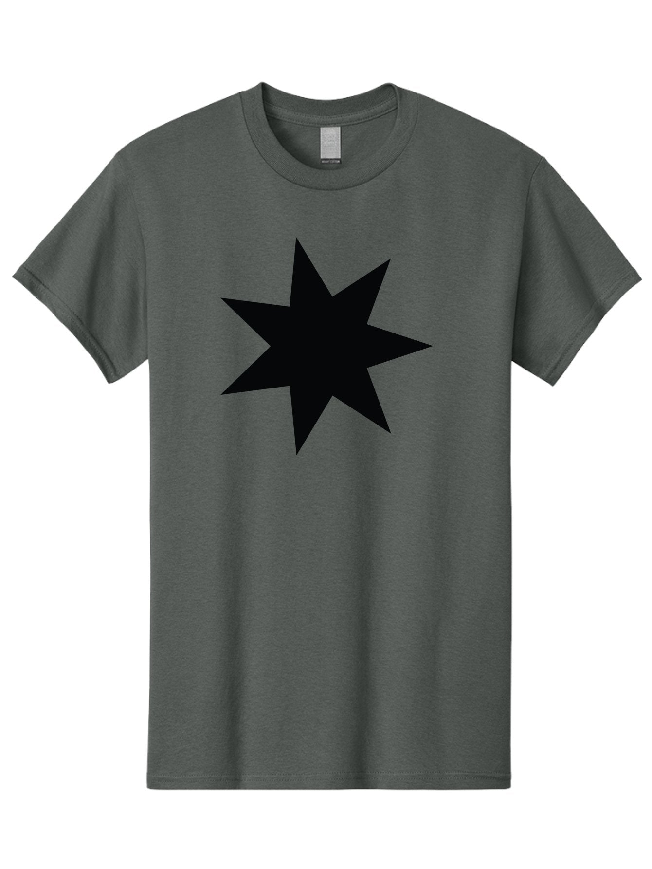 Black-Star-1 Men'S Graphic Tee, 100% Cotton, Comfortable Casual Summer Wear, Machine Washable, Eight Pointed Star, Black Star, Star Graphic, Bold Shape, Geometric Design, Symmetrical Pattern, Star Symbol Aac521 8