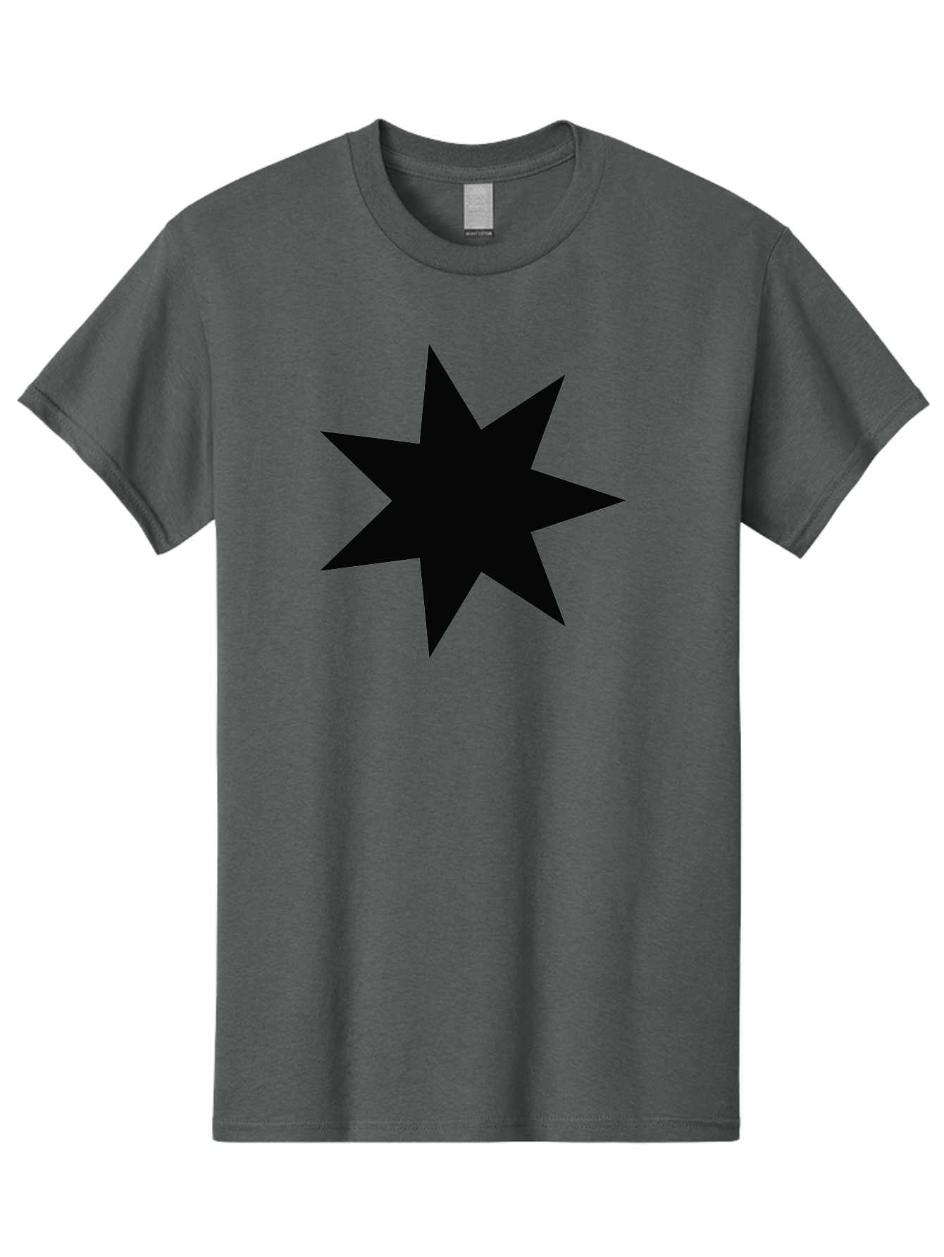 Black-Star-1 Men'S Graphic Tee, 100% Cotton, Comfortable Casual Summer Wear, Machine Washable, Eight Pointed Star, Black Star, Star Graphic, Bold Shape, Geometric Design, Symmetrical Pattern, Star Symbol Aac521 11