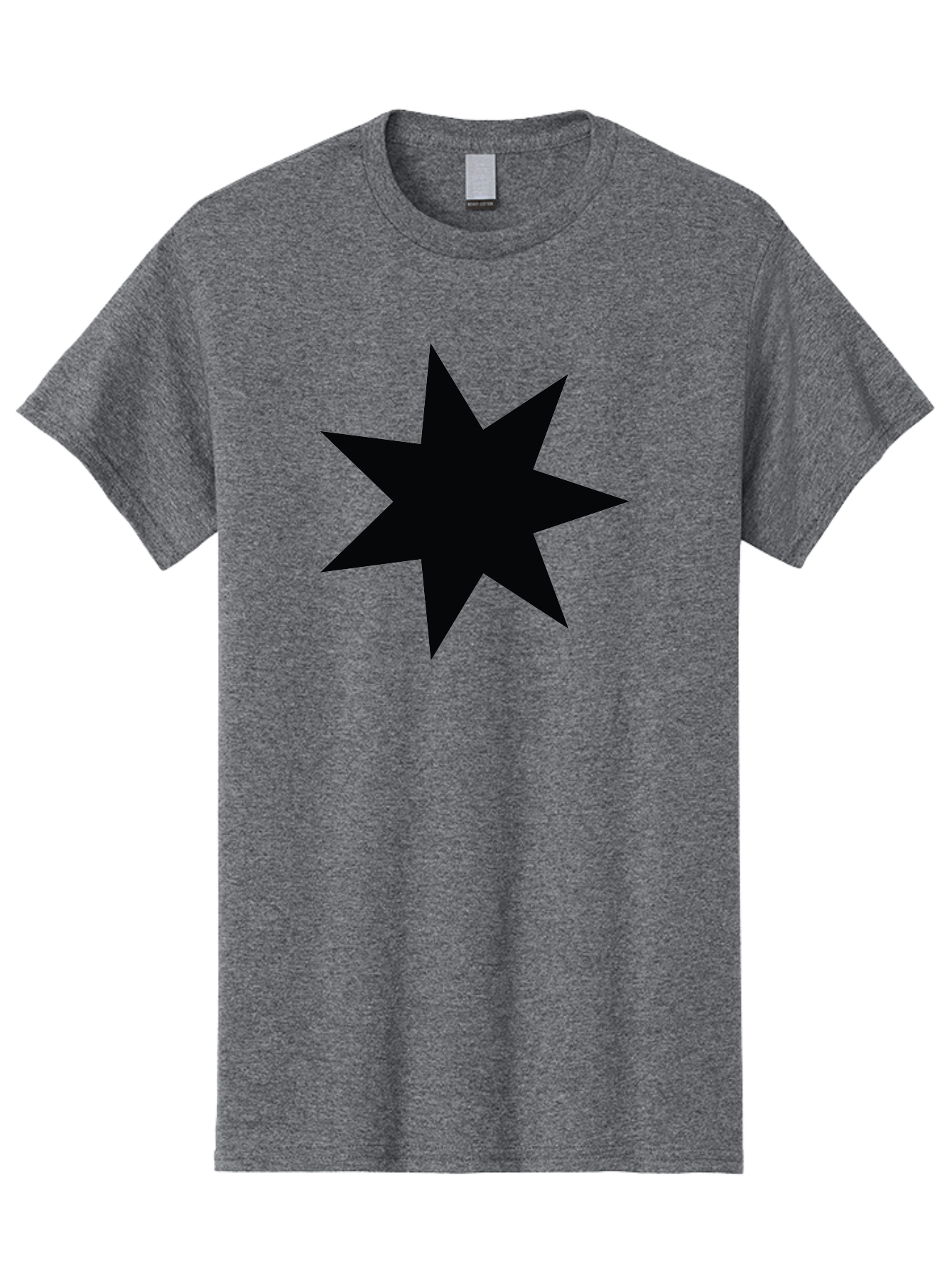 Black-Star-1 Men'S Graphic Tee, 100% Cotton, Comfortable Casual Summer Wear, Machine Washable, Eight Pointed Star, Black Star, Star Graphic, Bold Shape, Geometric Design, Symmetrical Pattern, Star Symbol Aac521 29