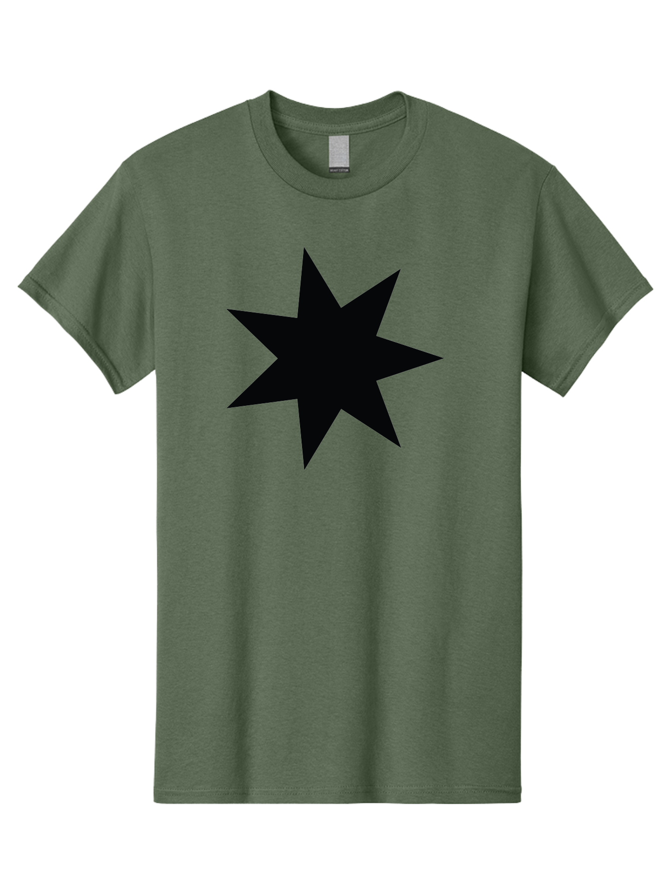 Black-Star-1 Men'S Graphic Tee, 100% Cotton, Comfortable Casual Summer Wear, Machine Washable, Eight Pointed Star, Black Star, Star Graphic, Bold Shape, Geometric Design, Symmetrical Pattern, Star Symbol Aac521 5