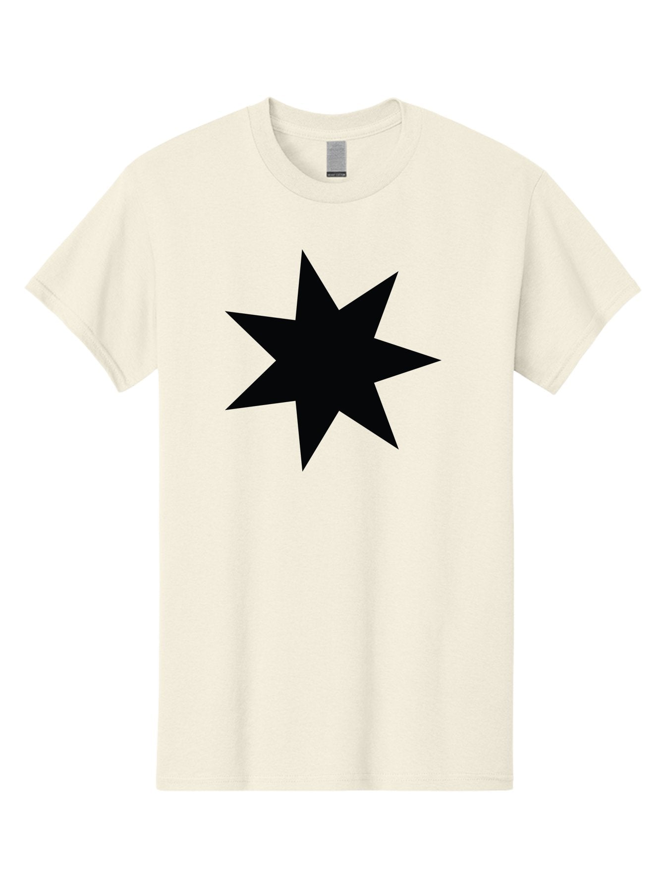 Black-Star-1 Men'S Graphic Tee, 100% Cotton, Comfortable Casual Summer Wear, Machine Washable, Eight Pointed Star, Black Star, Star Graphic, Bold Shape, Geometric Design, Symmetrical Pattern, Star Symbol Aac521 7
