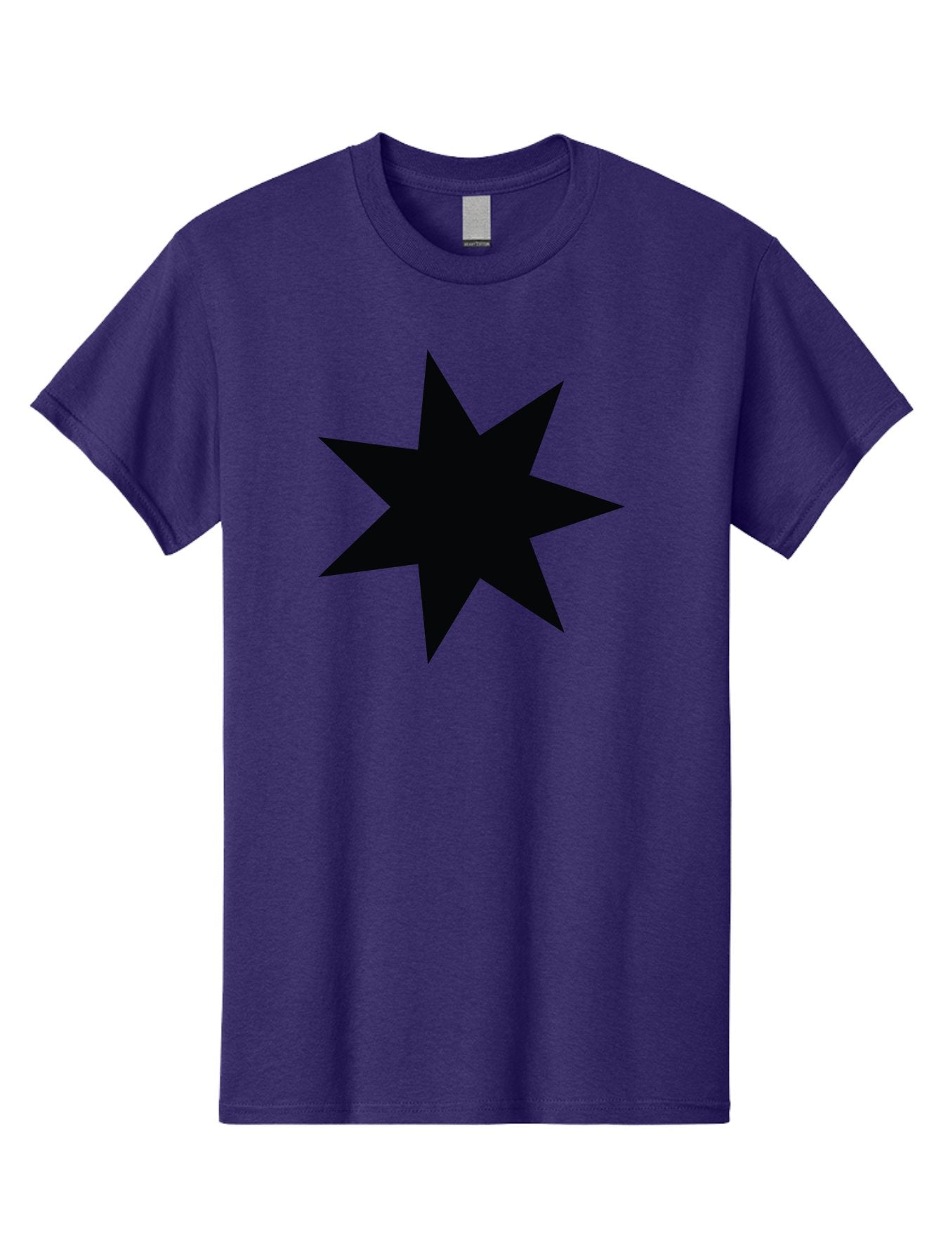 Black-Star-1 Men'S Graphic Tee, 100% Cotton, Comfortable Casual Summer Wear, Machine Washable, Eight Pointed Star, Black Star, Star Graphic, Bold Shape, Geometric Design, Symmetrical Pattern, Star Symbol Aac521 6