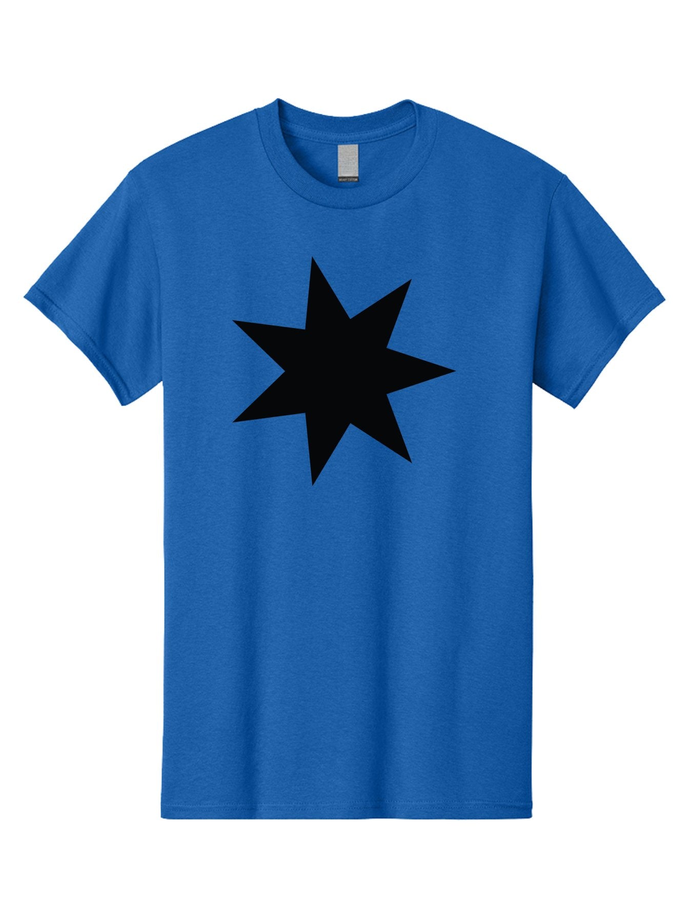 Black-Star-1 Men'S Graphic Tee, 100% Cotton, Comfortable Casual Summer Wear, Machine Washable, Eight Pointed Star, Black Star, Star Graphic, Bold Shape, Geometric Design, Symmetrical Pattern, Star Symbol Aac521 10