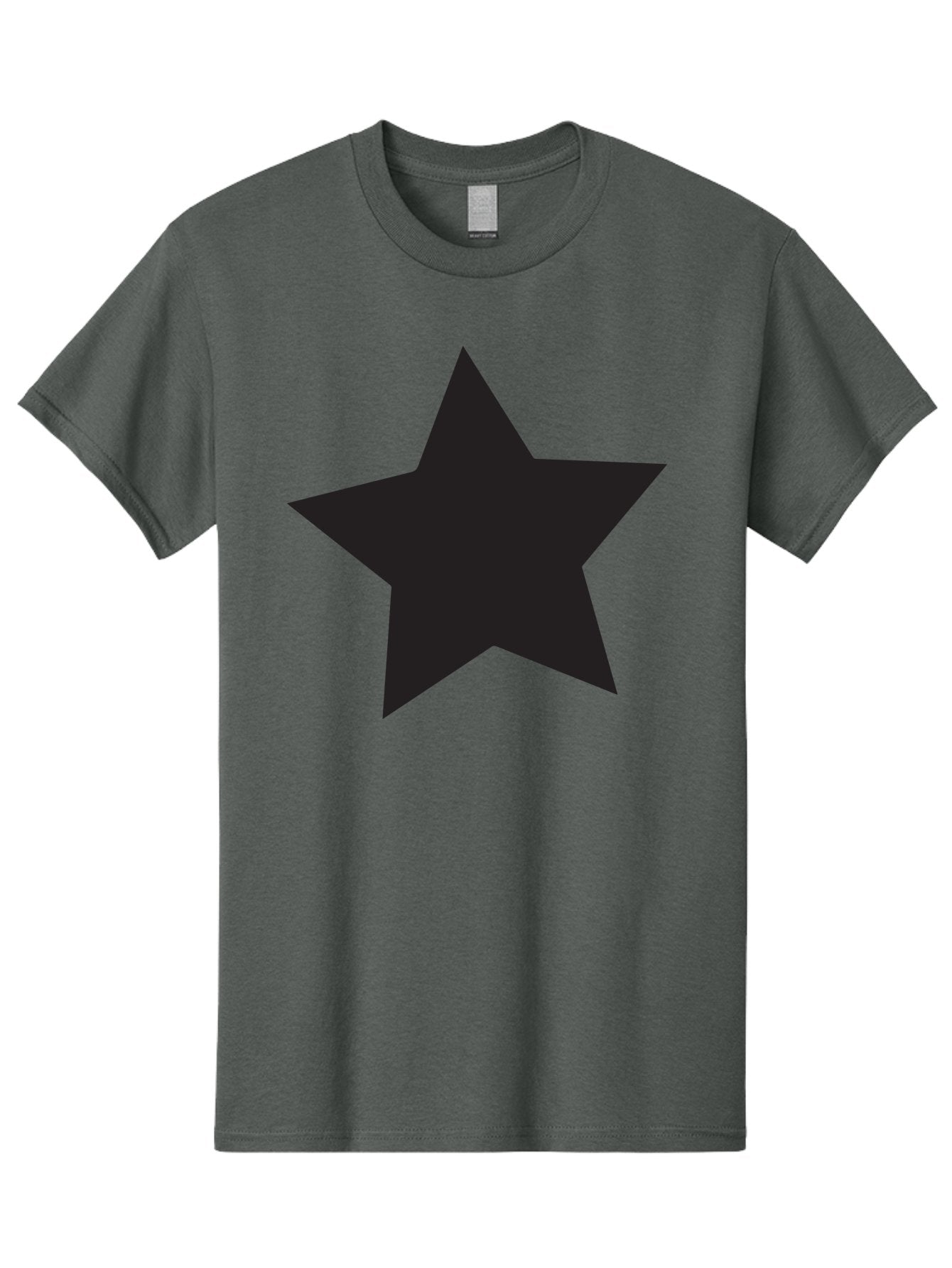 Black-Star Men'S Graphic Tee, 100% Cotton, Comfortable Casual Summer Wear, Machine Washable, Five-Pointed Star, Black Star, Bold Graphic, Simple Design, Minimalist Style, Star Symbol, Iconic Shape Aac522 6