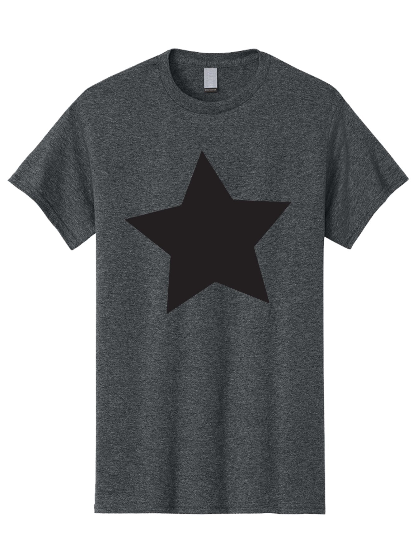 Black-Star Men'S Graphic Tee, 100% Cotton, Comfortable Casual Summer Wear, Machine Washable, Five-Pointed Star, Black Star, Bold Graphic, Simple Design, Minimalist Style, Star Symbol, Iconic Shape Aac522 4