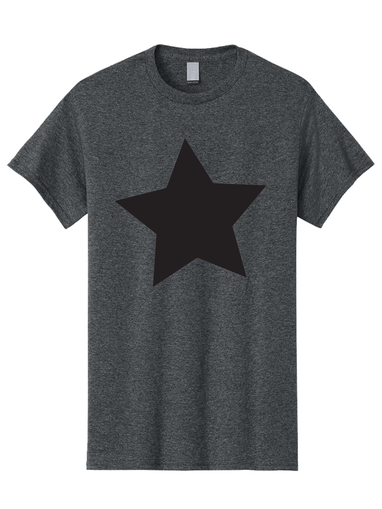 Black-Star Men'S Graphic Tee, 100% Cotton, Comfortable Casual Summer Wear, Machine Washable, Five-Pointed Star, Black Star, Bold Graphic, Simple Design, Minimalist Style, Star Symbol, Iconic Shape Aac522 23