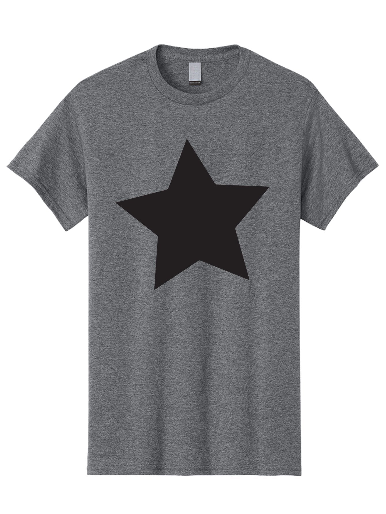 Black-Star Men'S Graphic Tee, 100% Cotton, Comfortable Casual Summer Wear, Machine Washable, Five-Pointed Star, Black Star, Bold Graphic, Simple Design, Minimalist Style, Star Symbol, Iconic Shape Aac522 5