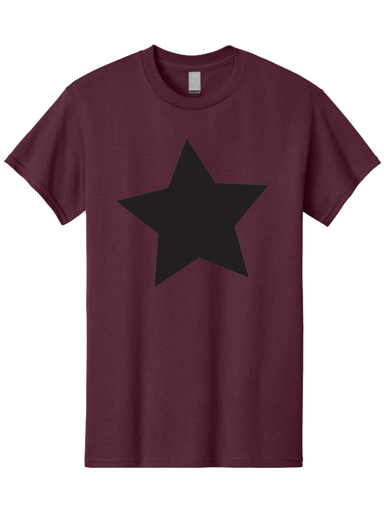 Black-Star Men'S Graphic Tee, 100% Cotton, Comfortable Casual Summer Wear, Machine Washable, Five-Pointed Star, Black Star, Bold Graphic, Simple Design, Minimalist Style, Star Symbol, Iconic Shape Aac522 21
