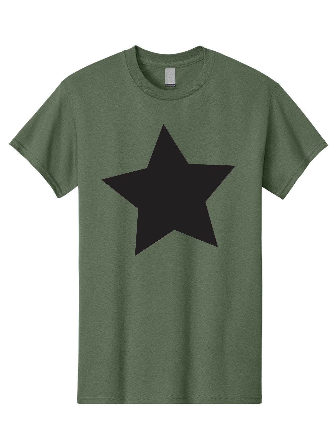 Black-Star Men'S Graphic Tee, 100% Cotton, Comfortable Casual Summer Wear, Machine Washable, Five-Pointed Star, Black Star, Bold Graphic, Simple Design, Minimalist Style, Star Symbol, Iconic Shape Aac522 8