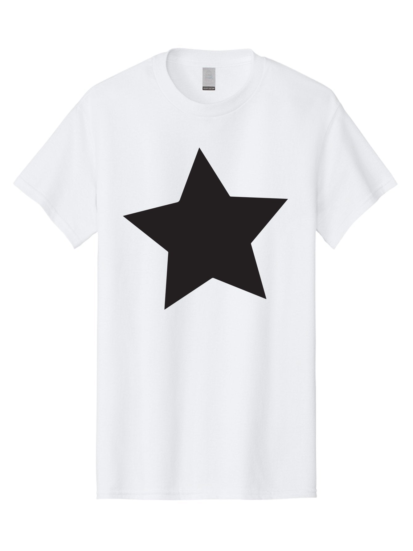 Black-Star Men'S Graphic Tee, 100% Cotton, Comfortable Casual Summer Wear, Machine Washable, Five-Pointed Star, Black Star, Bold Graphic, Simple Design, Minimalist Style, Star Symbol, Iconic Shape Aac522 7
