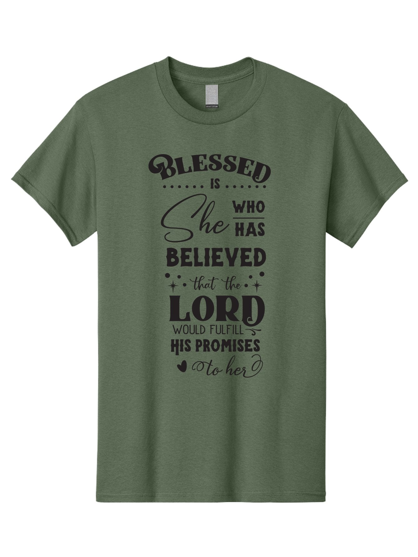 Blessed-Is-She Men'S Graphic Tee, 100% Cotton, Comfortable Casual Summer Wear, Machine Washable, Inspirational Quote, Motivational Saying, Faith-Based Message, Encouraging Words, Spiritual Guidance, Empowerment For Women, Christian Values, Aac528 9