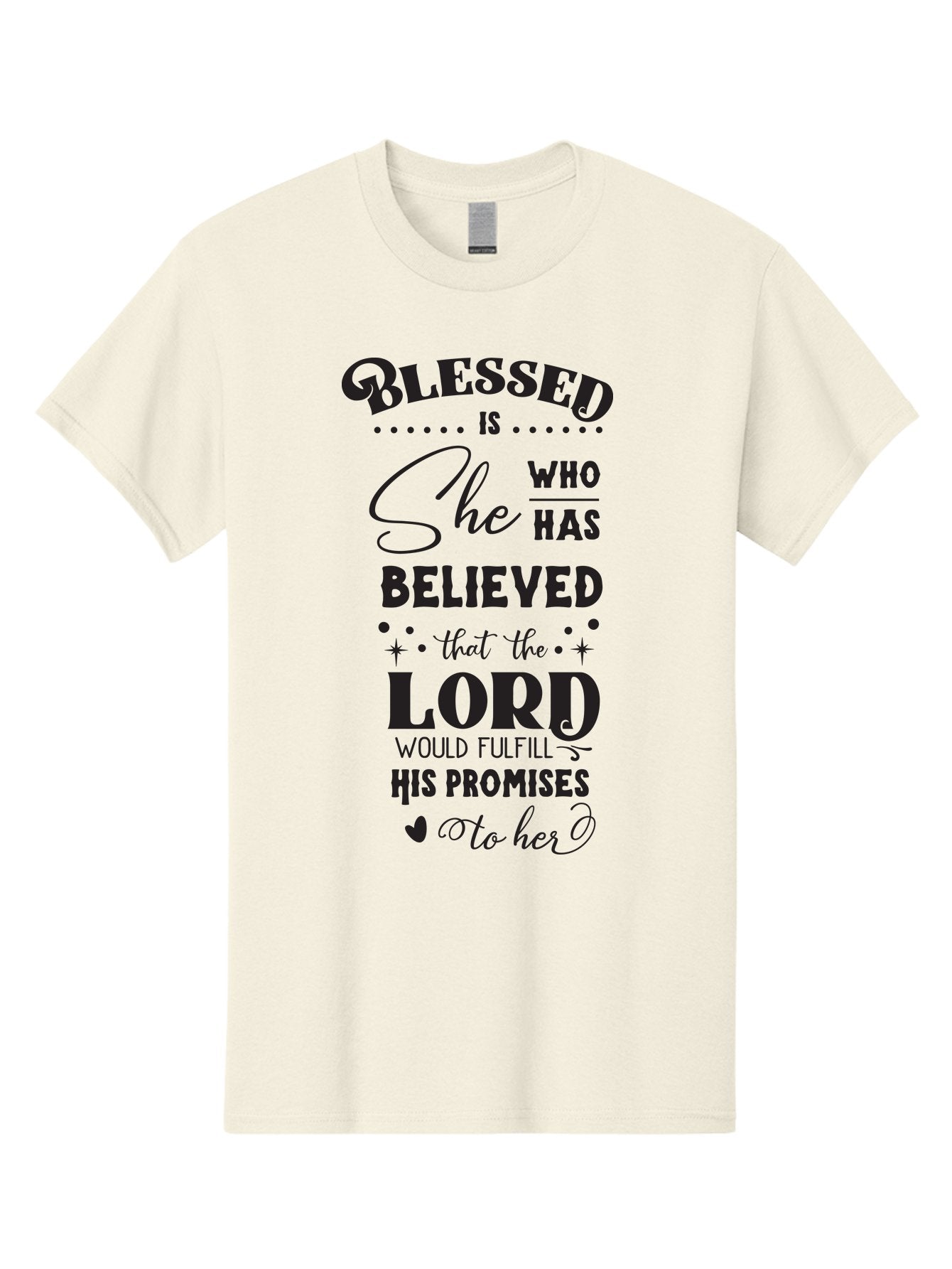 Blessed-Is-She Men'S Graphic Tee, 100% Cotton, Comfortable Casual Summer Wear, Machine Washable, Inspirational Quote, Motivational Saying, Faith-Based Message, Encouraging Words, Spiritual Guidance, Empowerment For Women, Christian Values, Aac528 13
