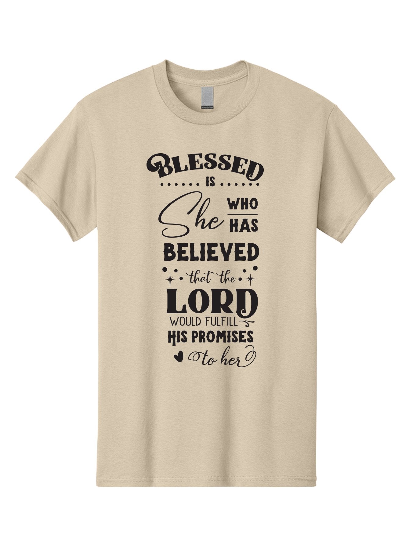Blessed-Is-She Men'S Graphic Tee, 100% Cotton, Comfortable Casual Summer Wear, Machine Washable, Inspirational Quote, Motivational Saying, Faith-Based Message, Encouraging Words, Spiritual Guidance, Empowerment For Women, Christian Values, Aac528 7
