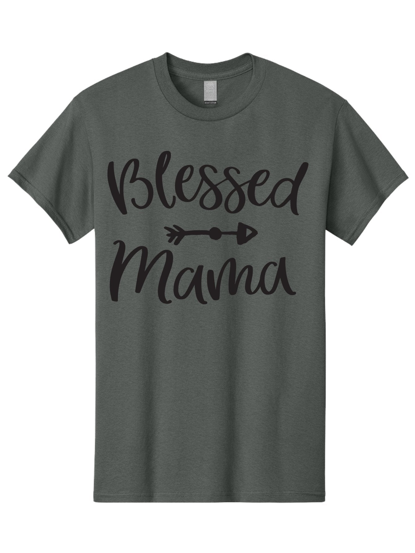 Blessed-Mama Men'S Graphic Tee, 100% Cotton, Comfortable Casual Summer Wear, Machine Washable, Blessed Mama, Inspirational Quote, Motivational Phrase, Arrow Symbol, Motherhood, Love, Positivity, Faith, Family Aac529 6